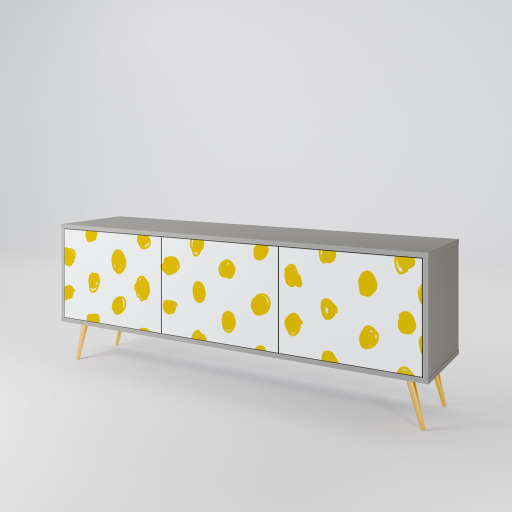 RADIANT REVERIE 3-Door TV Stand in Grey Finish