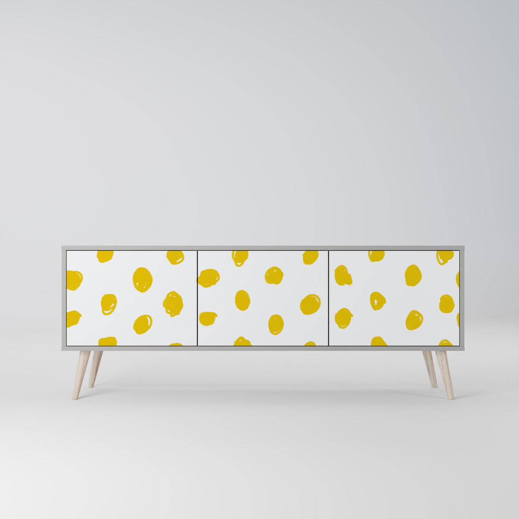 RADIANT REVERIE 3-Door TV Stand in Grey Finish