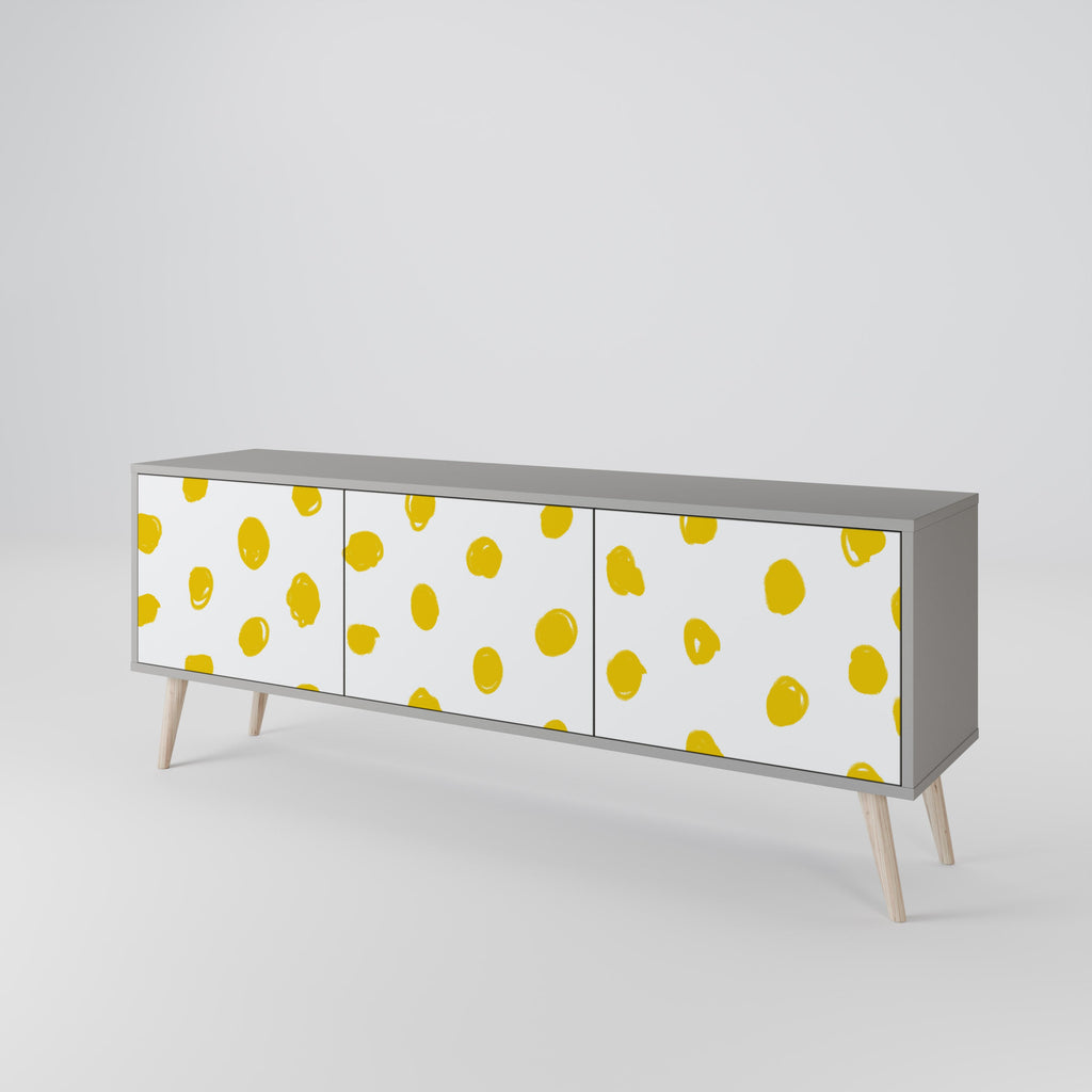 RADIANT REVERIE 3-Door TV Stand in Grey Finish