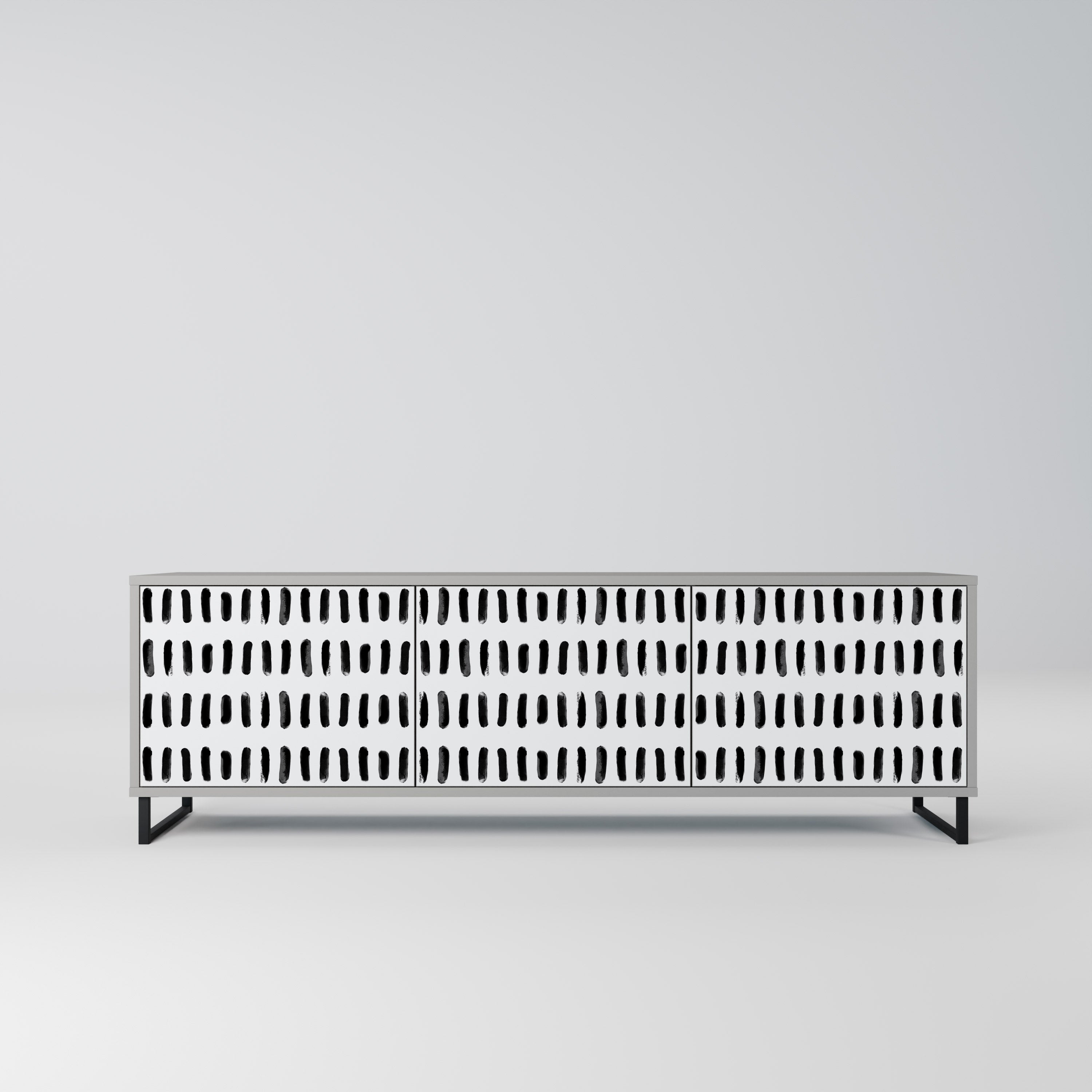 NIGHTY MELODIES TV-Lowboard mit 3 Türen in Grau