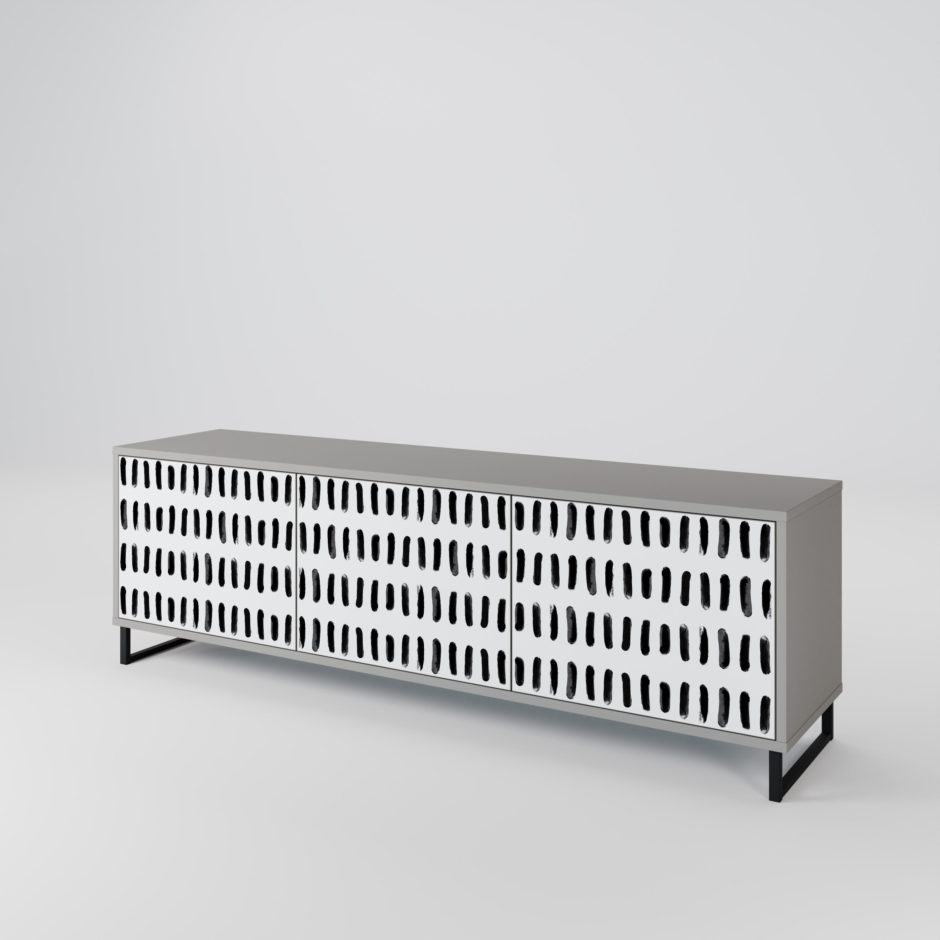 NIGHTY MELODIES TV-Lowboard mit 3 Türen in Grau