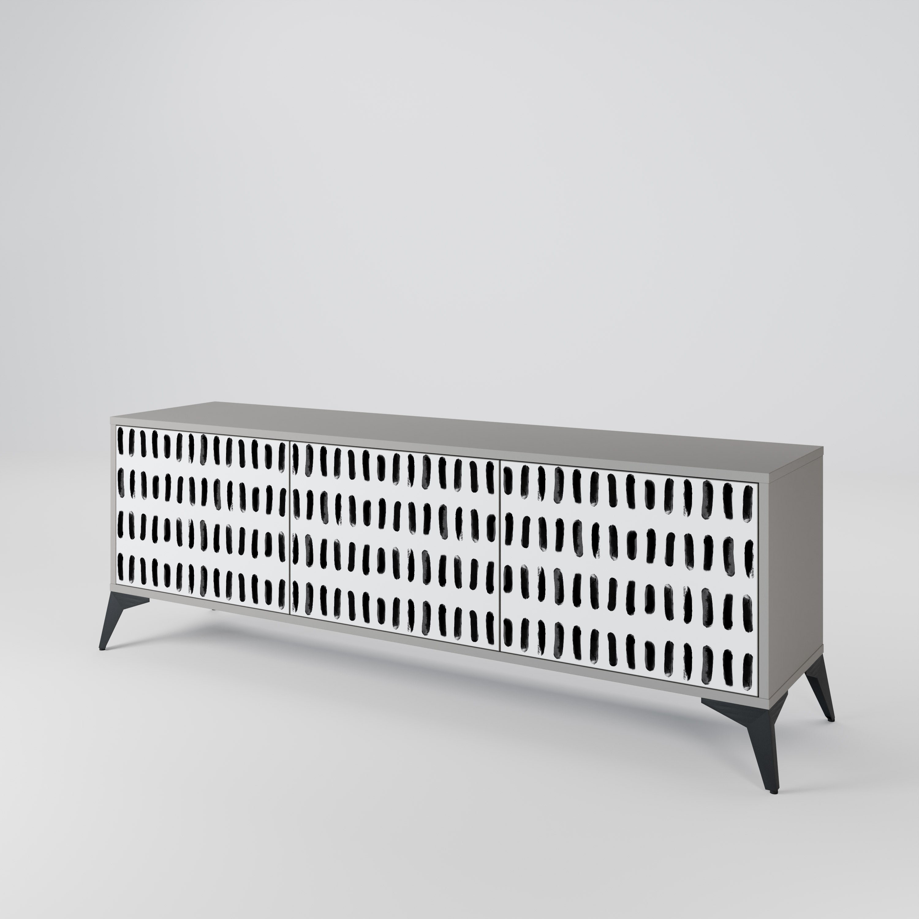 NIGHTY MELODIES TV-Lowboard mit 3 Türen in Grau