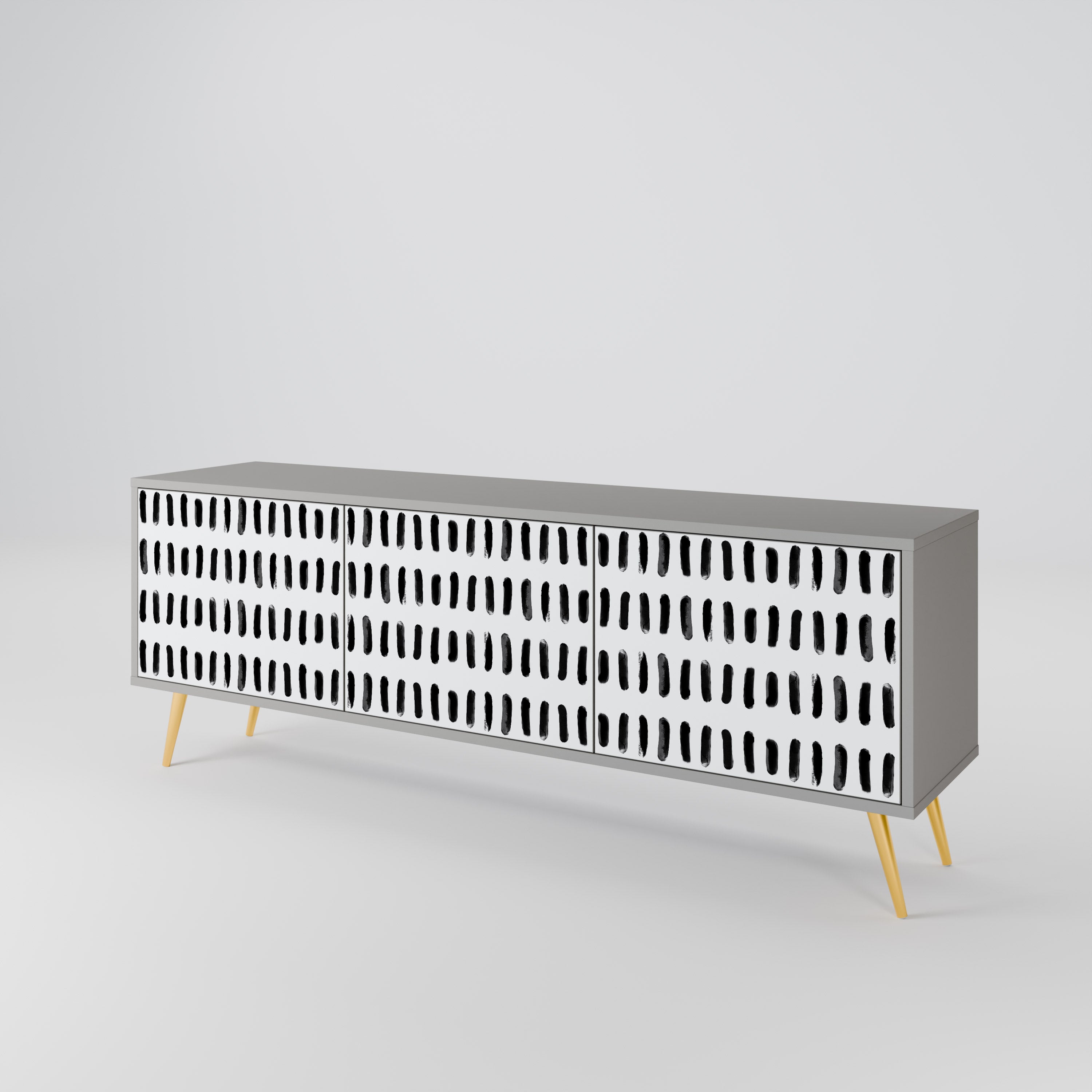 NIGHTY MELODIES TV-Lowboard mit 3 Türen in Grau