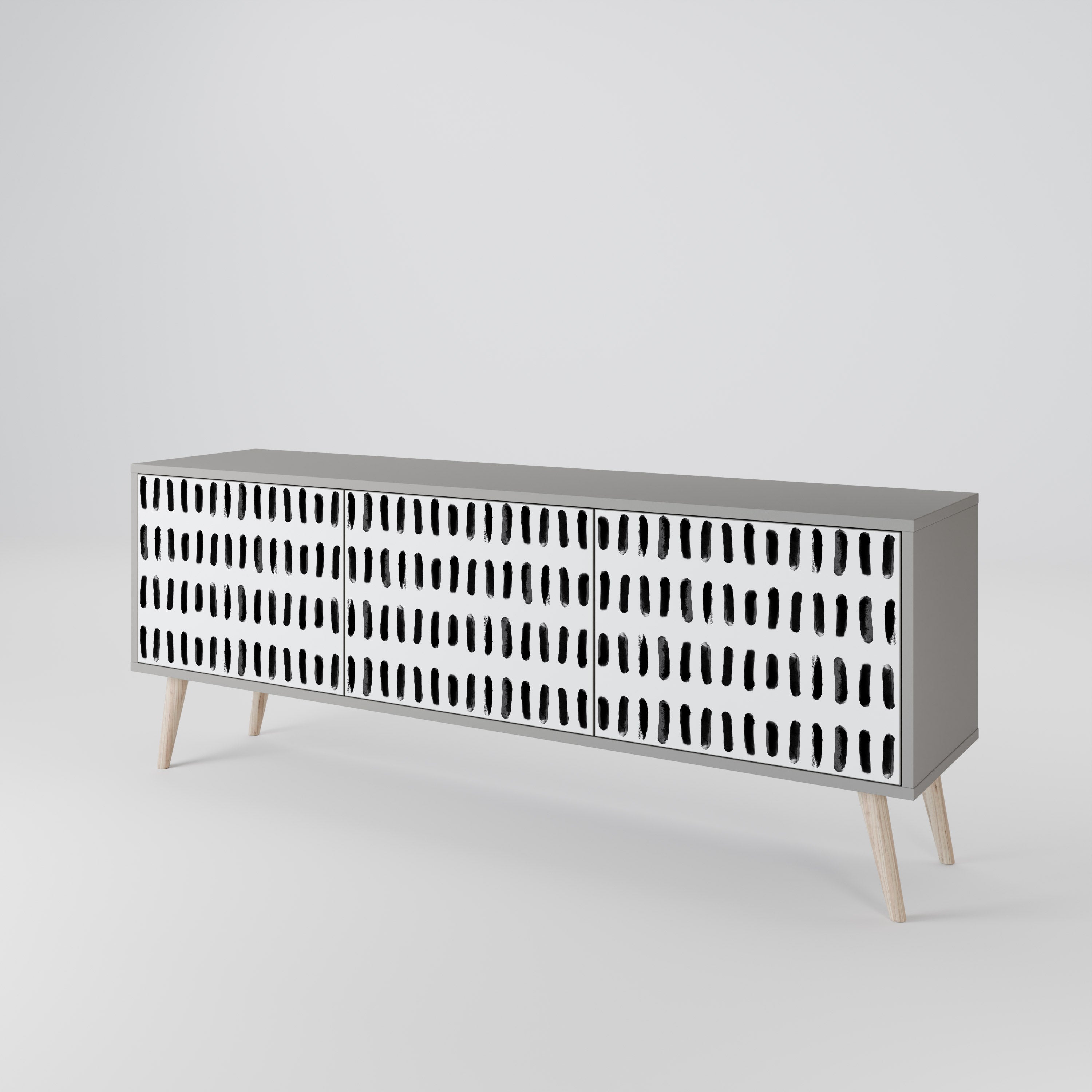 NIGHTY MELODIES TV-Lowboard mit 3 Türen in Grau