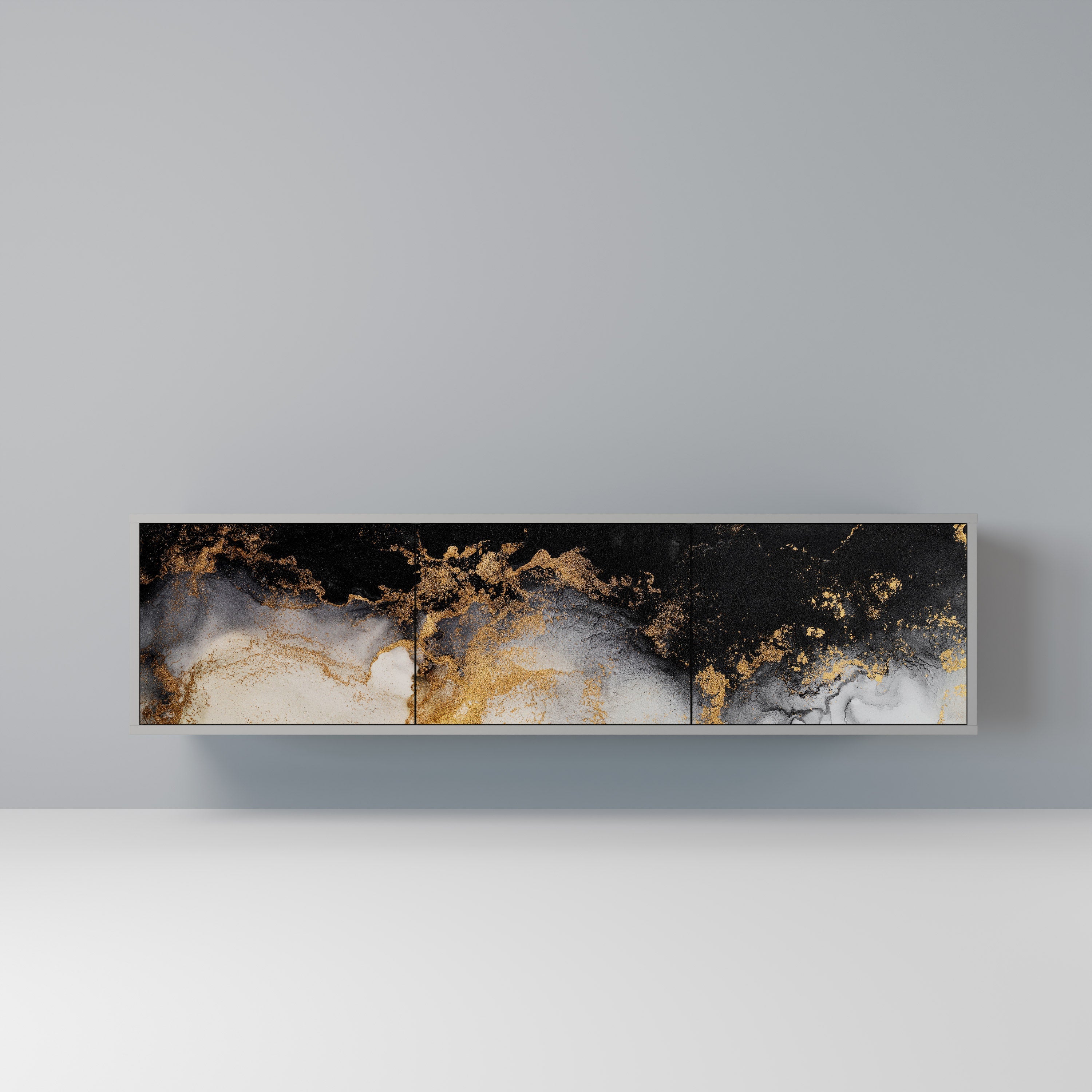 MARBLE OF TOMMORROW TV-Lowboard mit 3 Türen in Grau