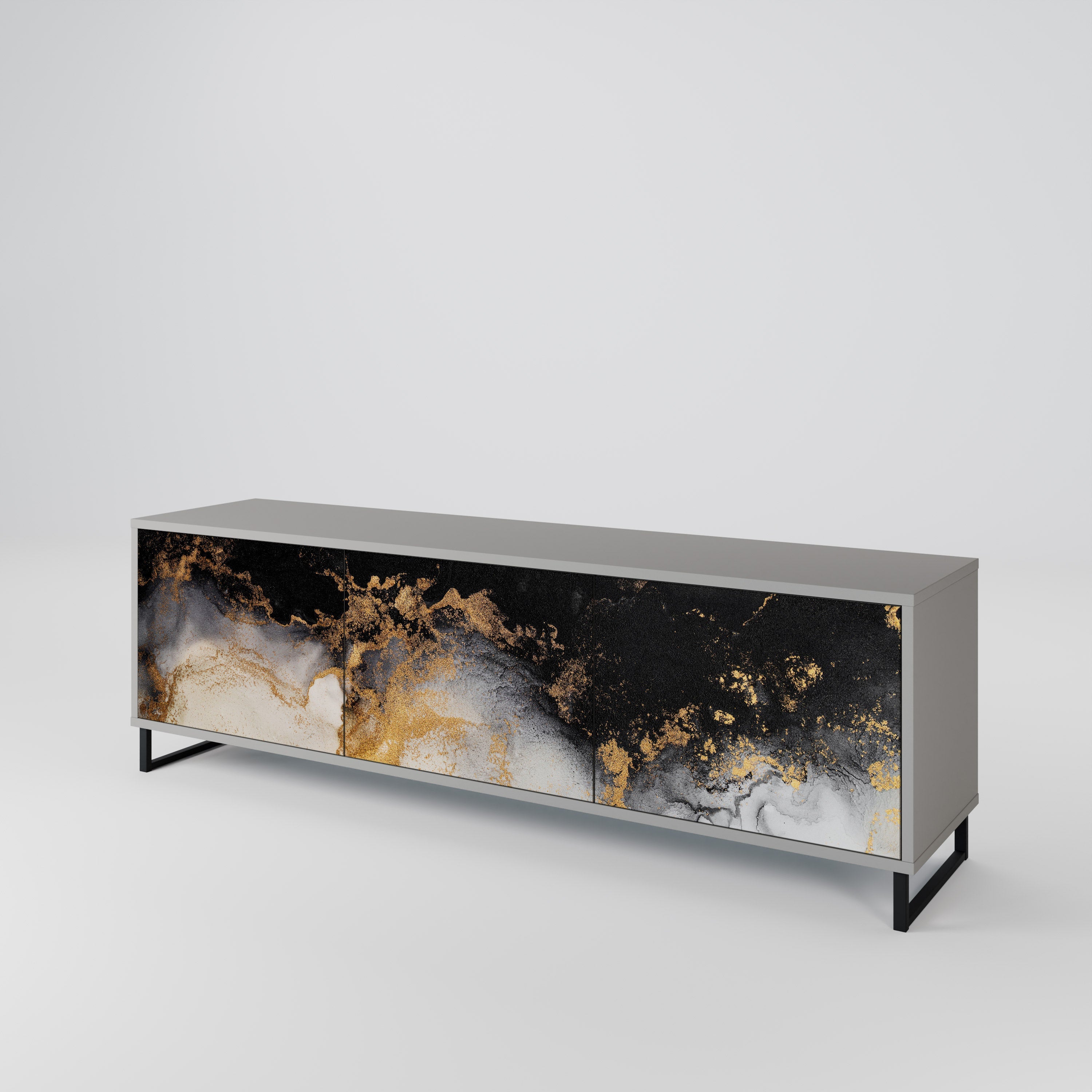 MARBLE OF TOMMORROW TV-Lowboard mit 3 Türen in Grau