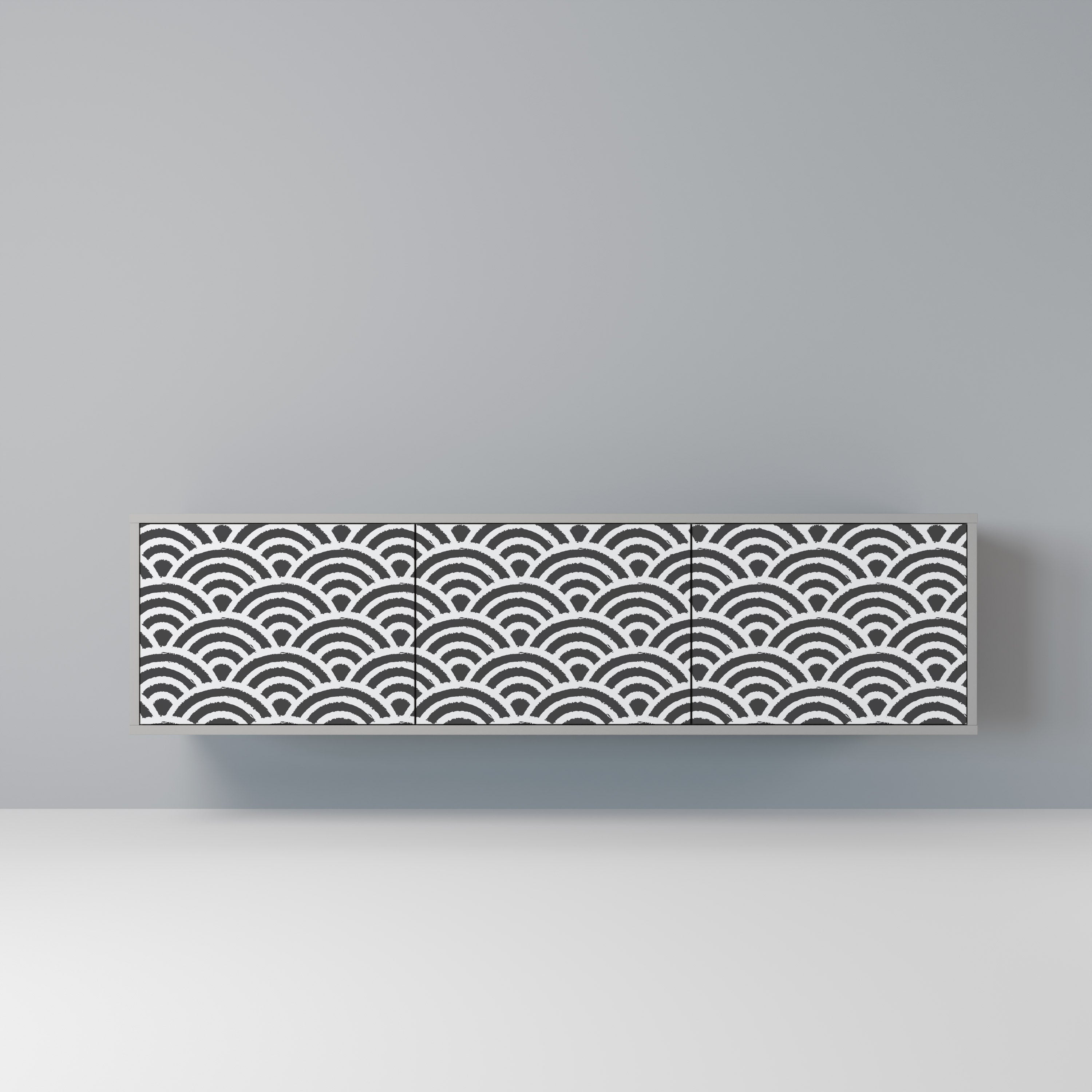 GLOOMY HOST TV-Lowboard mit 3 Türen in Grau