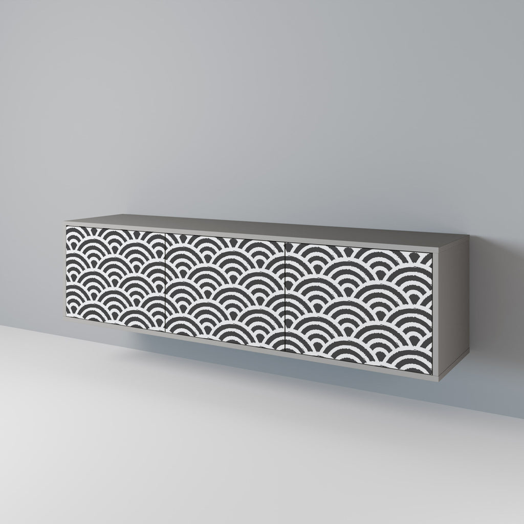 GLOOMY HOST TV-Lowboard mit 3 Türen in Grau