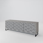 GLOOMY HOST TV-Lowboard mit 3 Türen in Grau