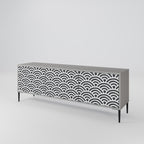 GLOOMY HOST TV-Lowboard mit 3 Türen in Grau