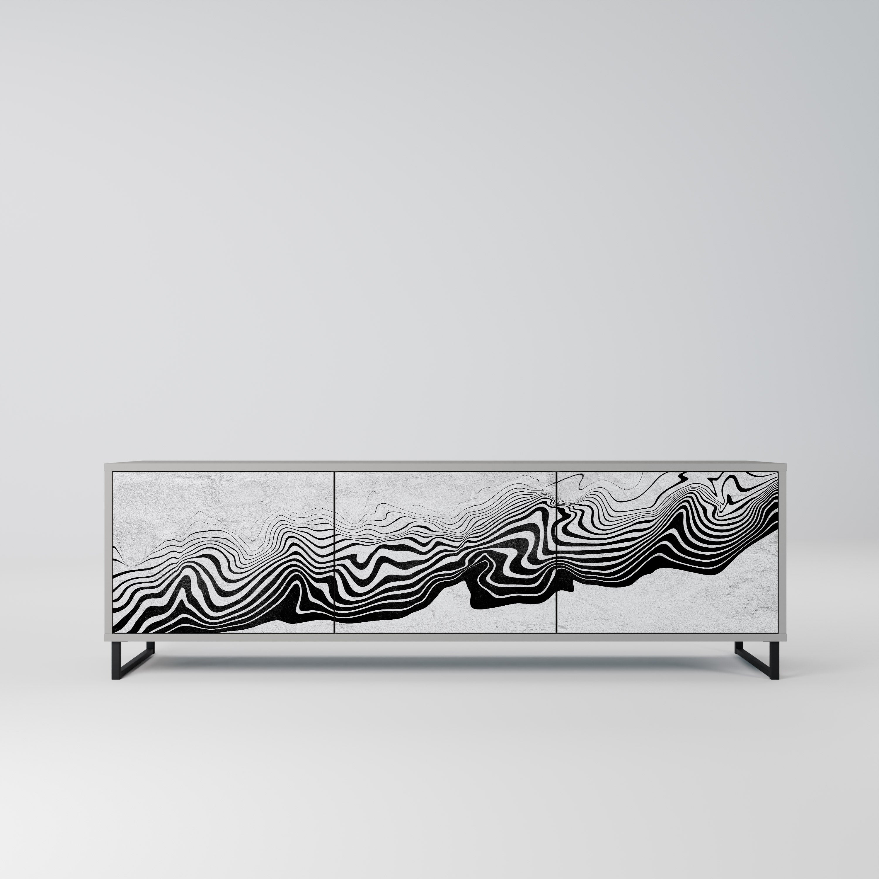 MONOCHROME MIRAGE TV-Lowboard mit 3 Türen in Grau