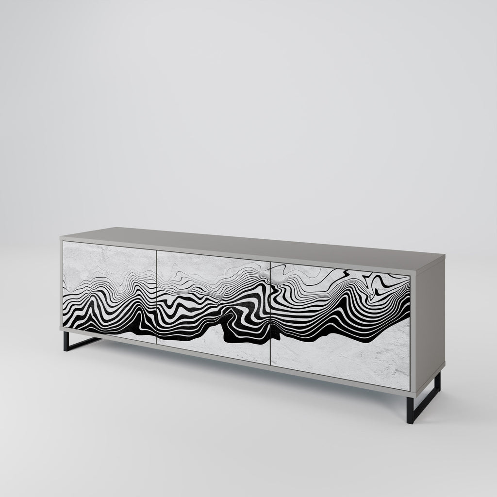 MONOCHROME MIRAGE TV-Lowboard mit 3 Türen in Grau
