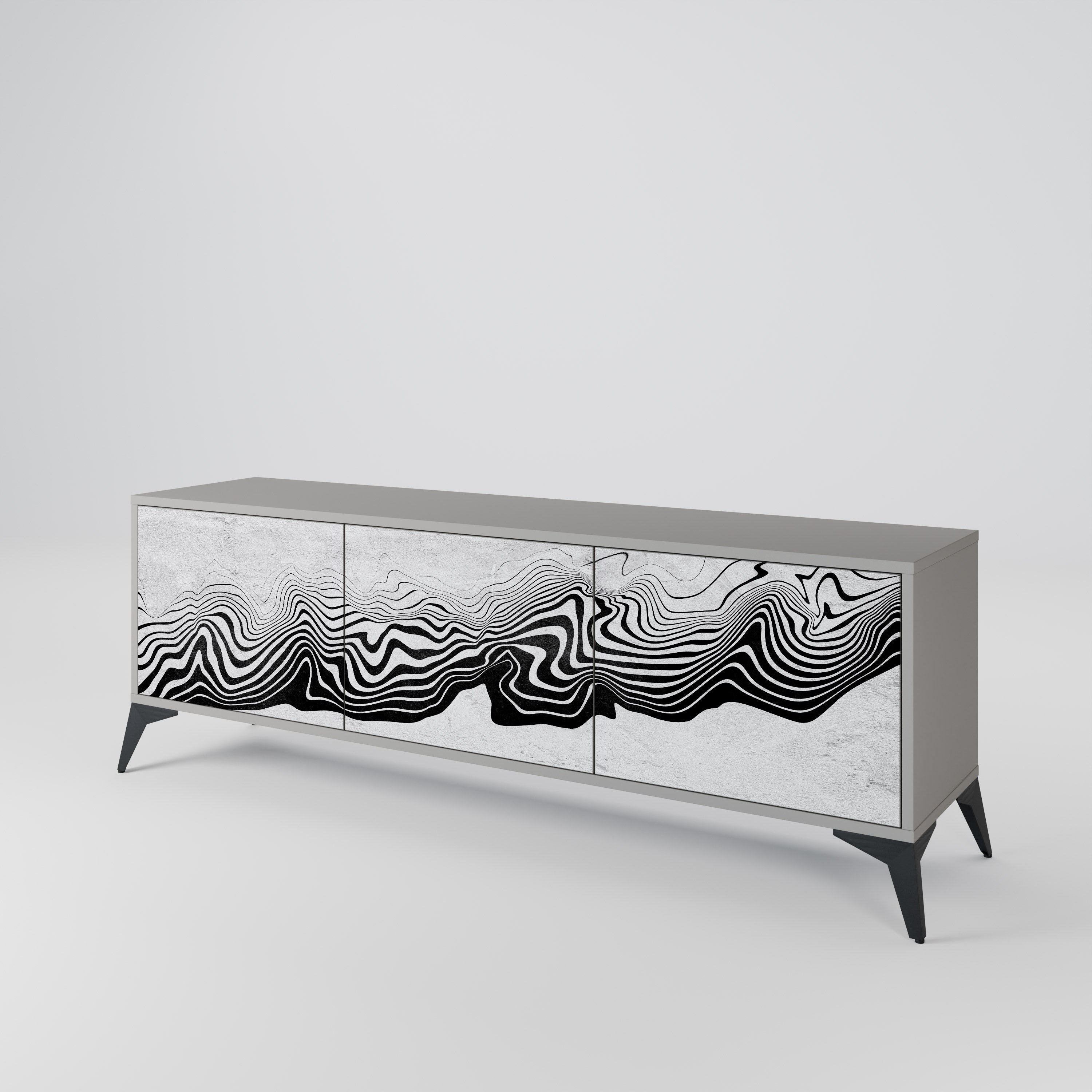 MONOCHROME MIRAGE TV-Lowboard mit 3 Türen in Grau