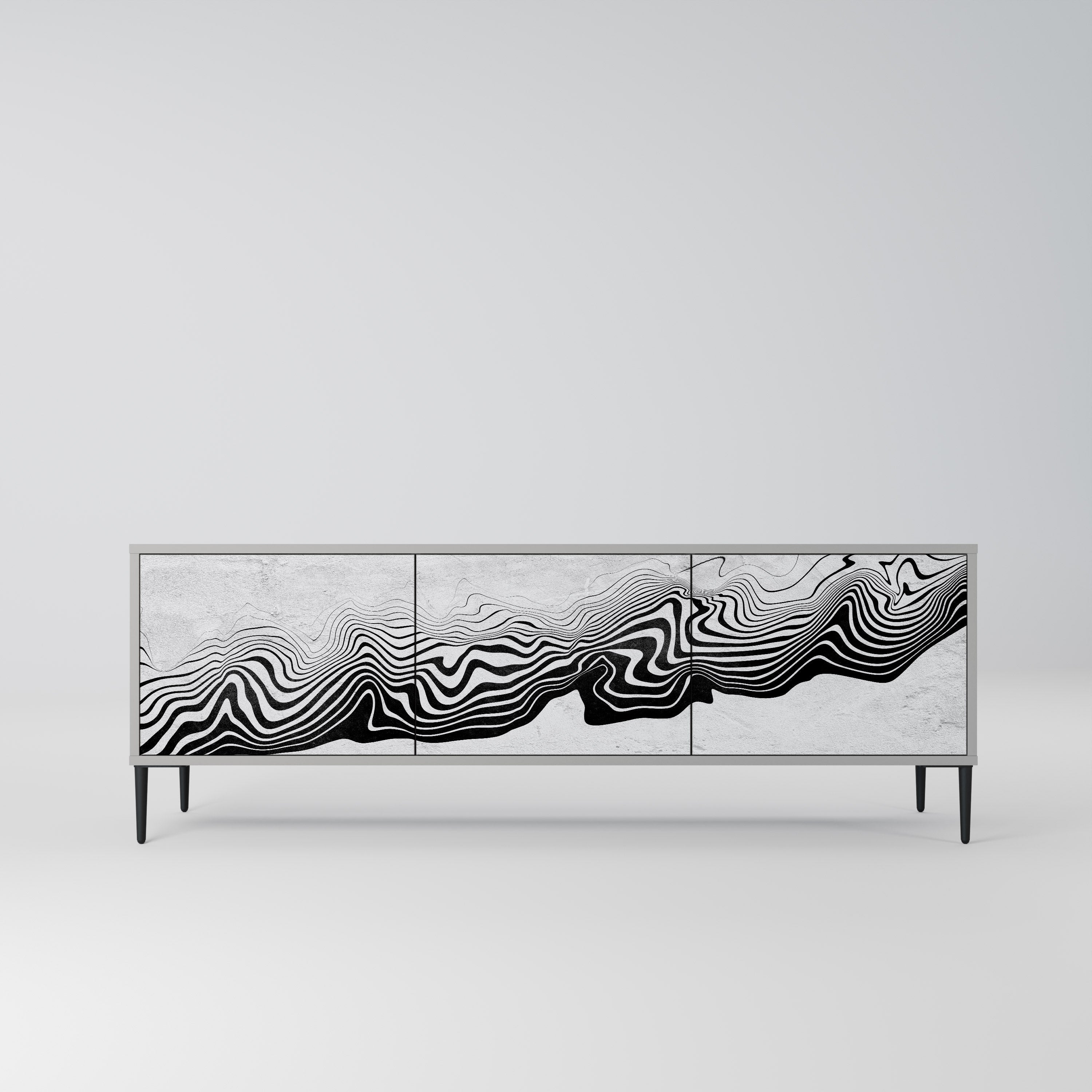 MONOCHROME MIRAGE TV-Lowboard mit 3 Türen in Grau