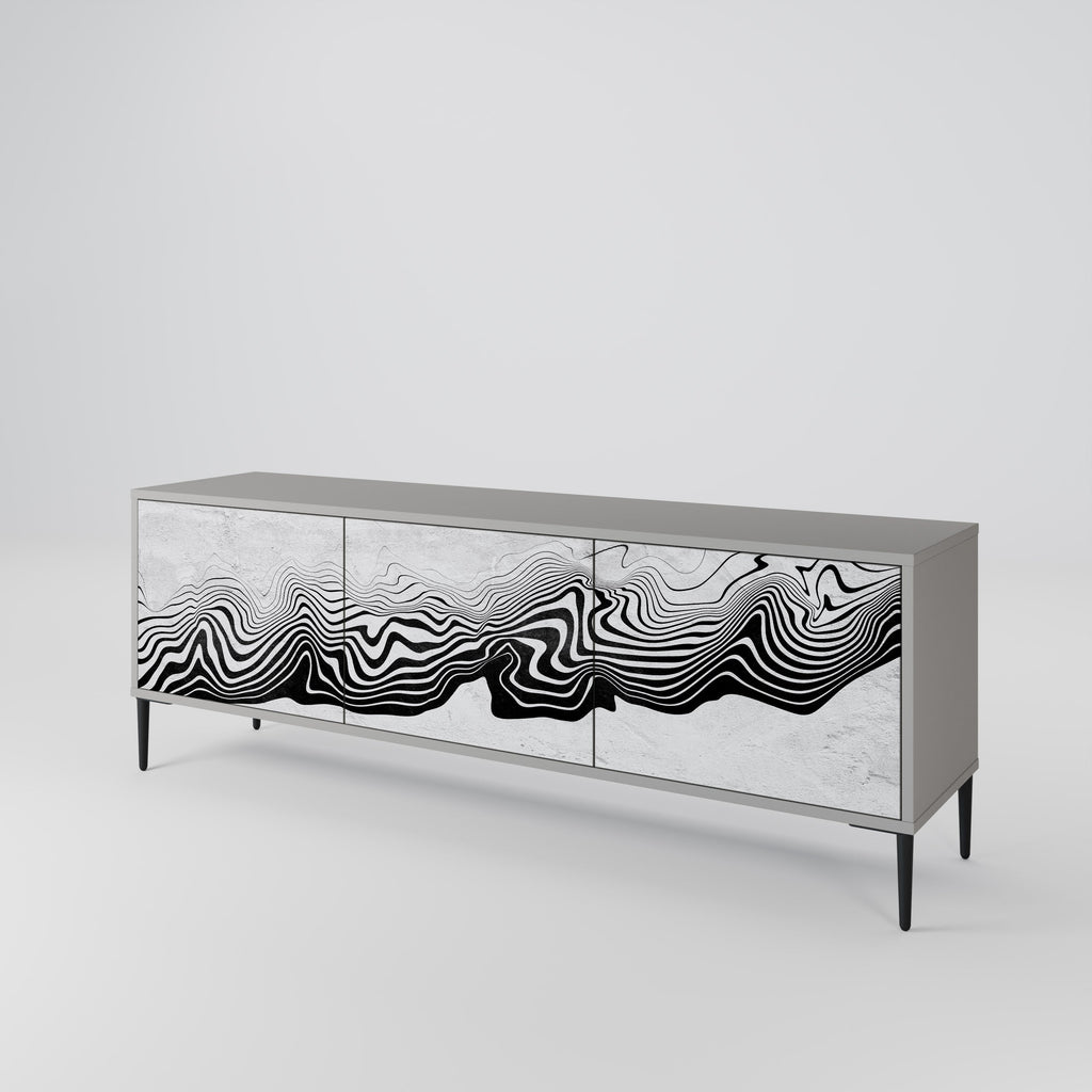MONOCHROME MIRAGE TV-Lowboard mit 3 Türen in Grau
