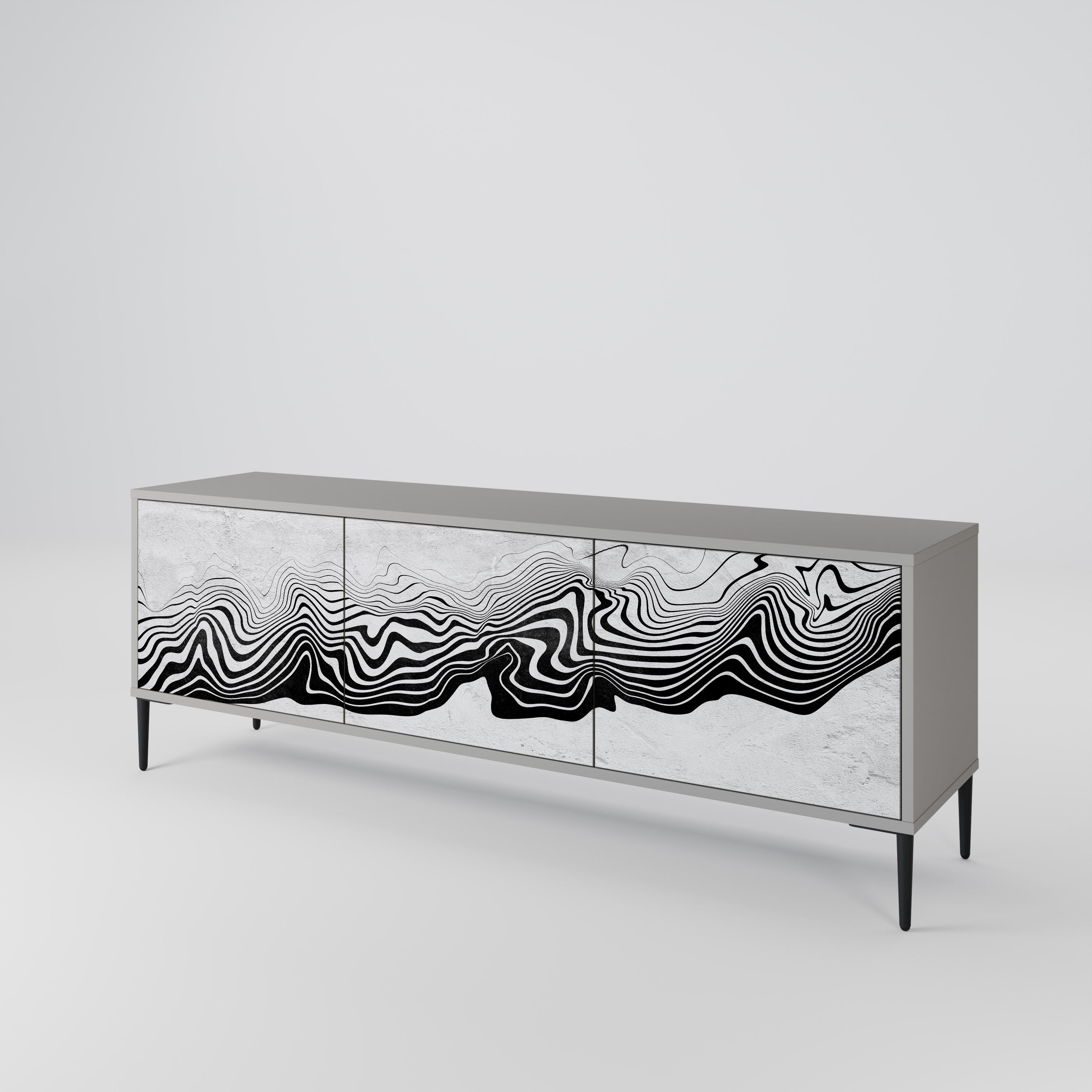 MONOCHROME MIRAGE TV-Lowboard mit 3 Türen in Grau