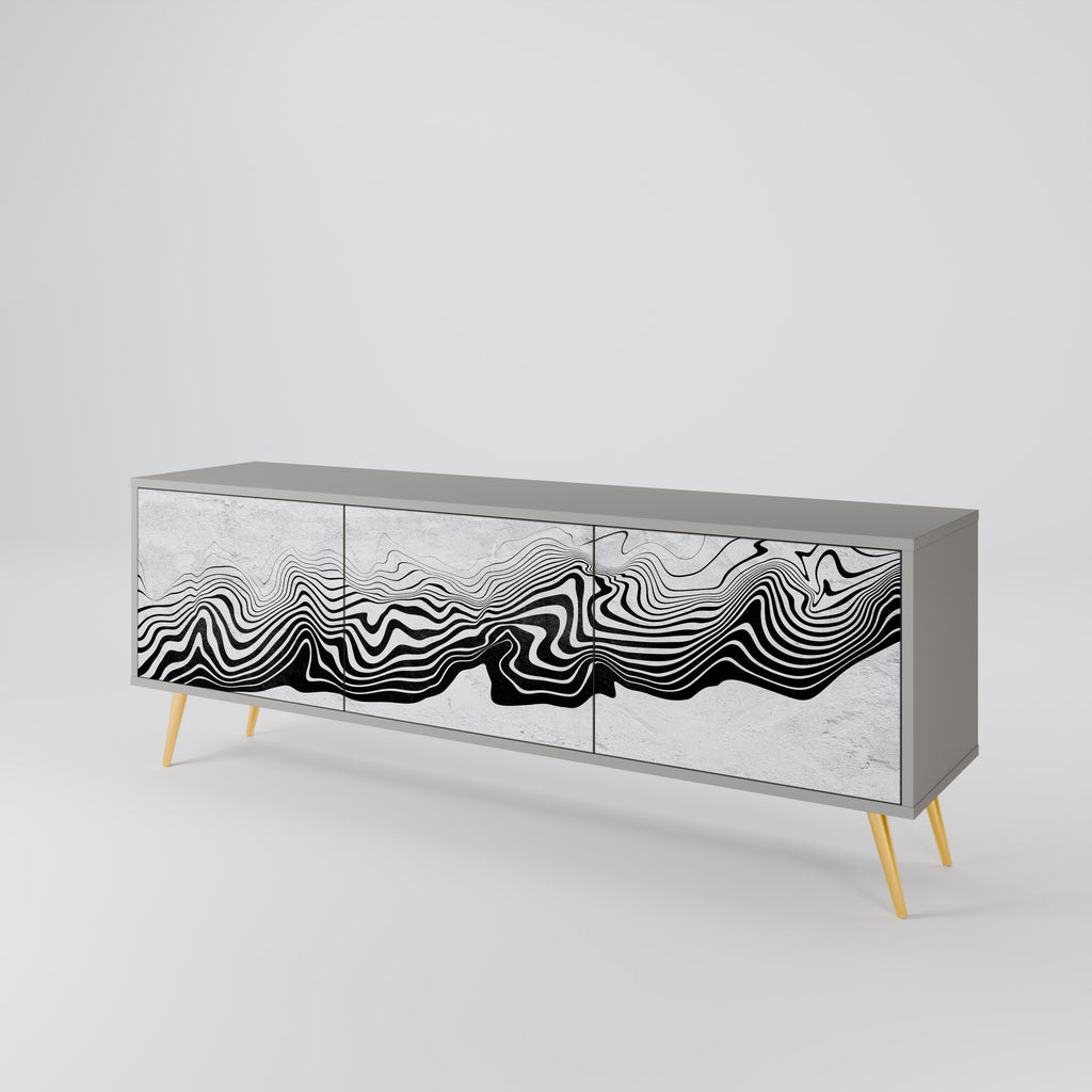 MONOCHROME MIRAGE TV-Lowboard mit 3 Türen in Grau