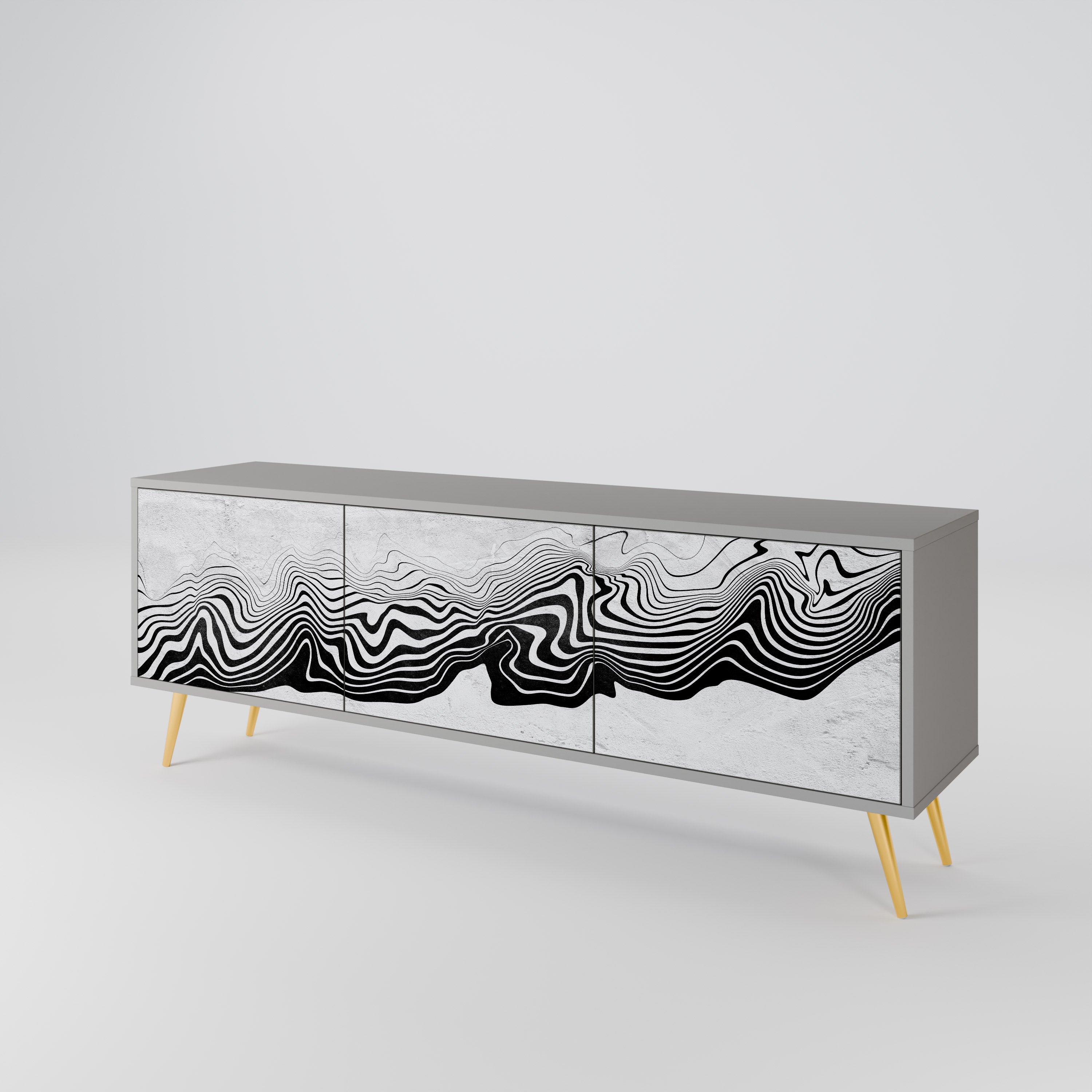 MONOCHROME MIRAGE TV-Lowboard mit 3 Türen in Grau