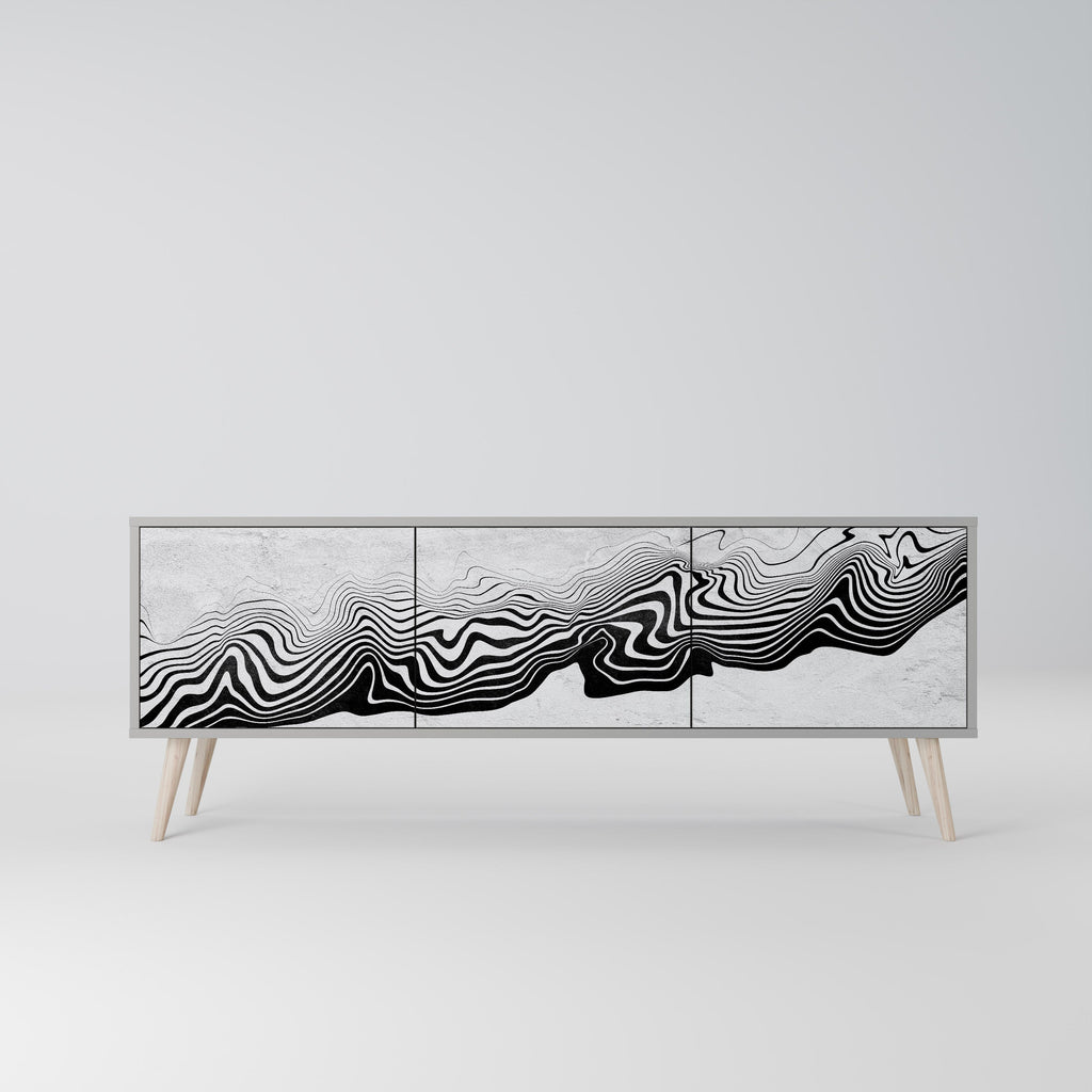 MONOCHROME MIRAGE TV-Lowboard mit 3 Türen in Grau