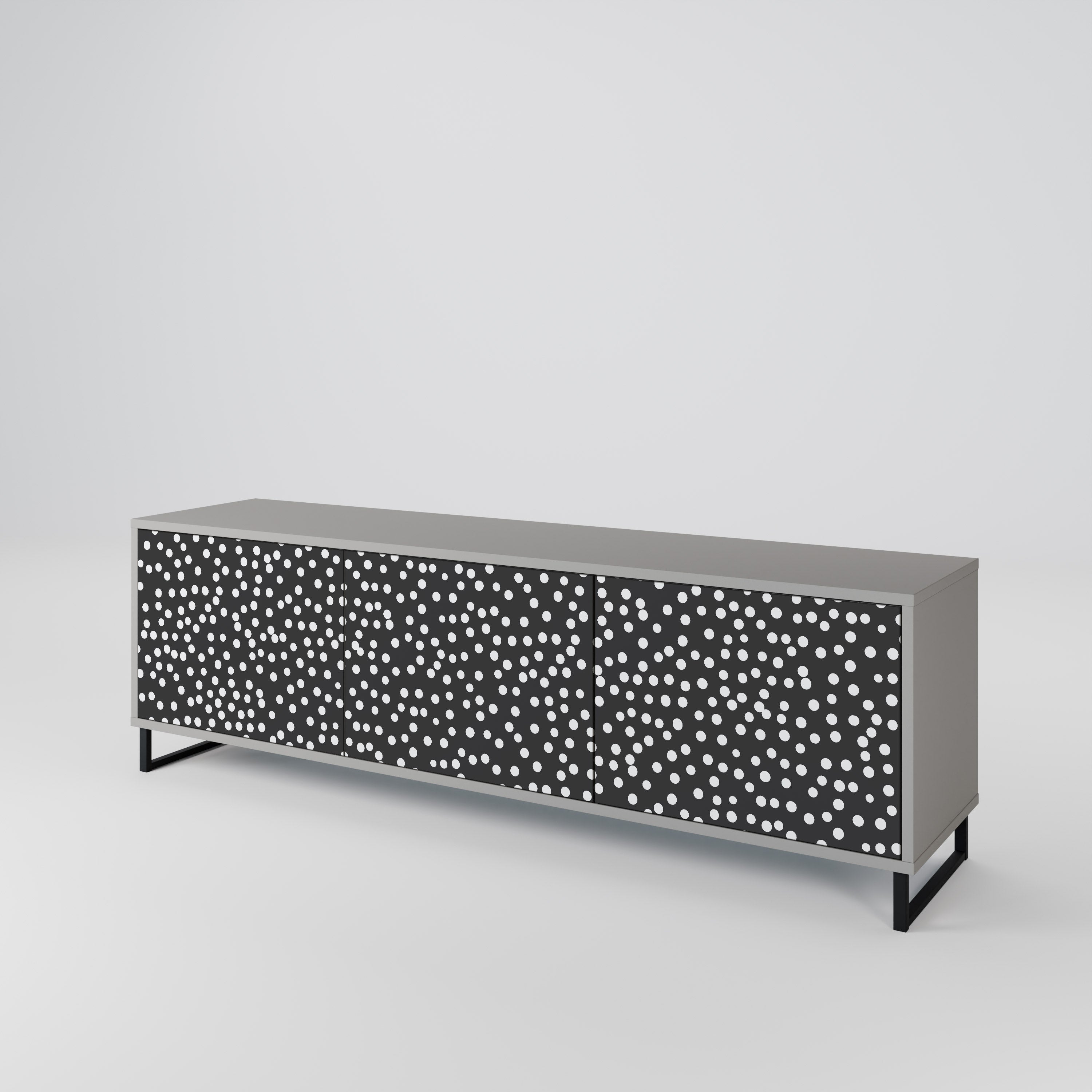 BLINDING LIGHTS TV-Lowboard mit 3 Türen in Grau