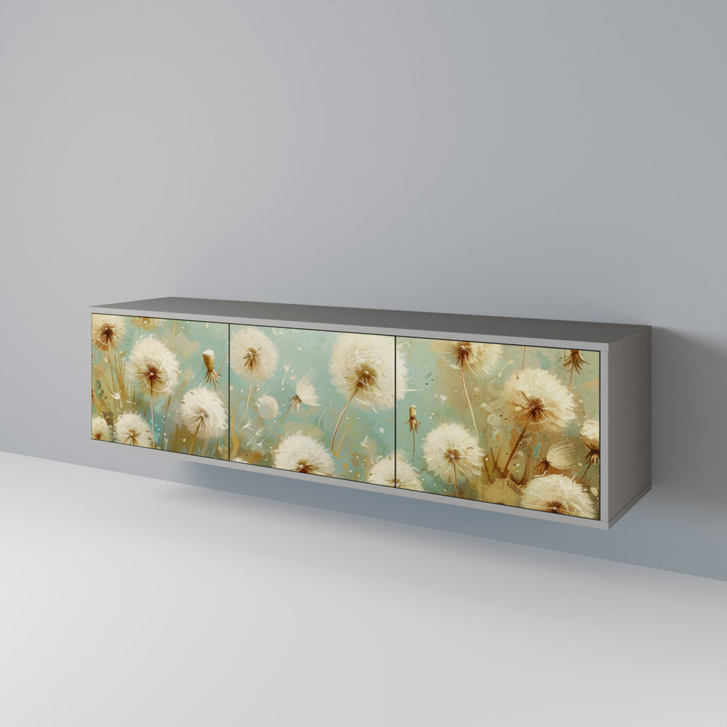 DREAMY MEADOW TV-Lowboard mit 3 Türen in Grau