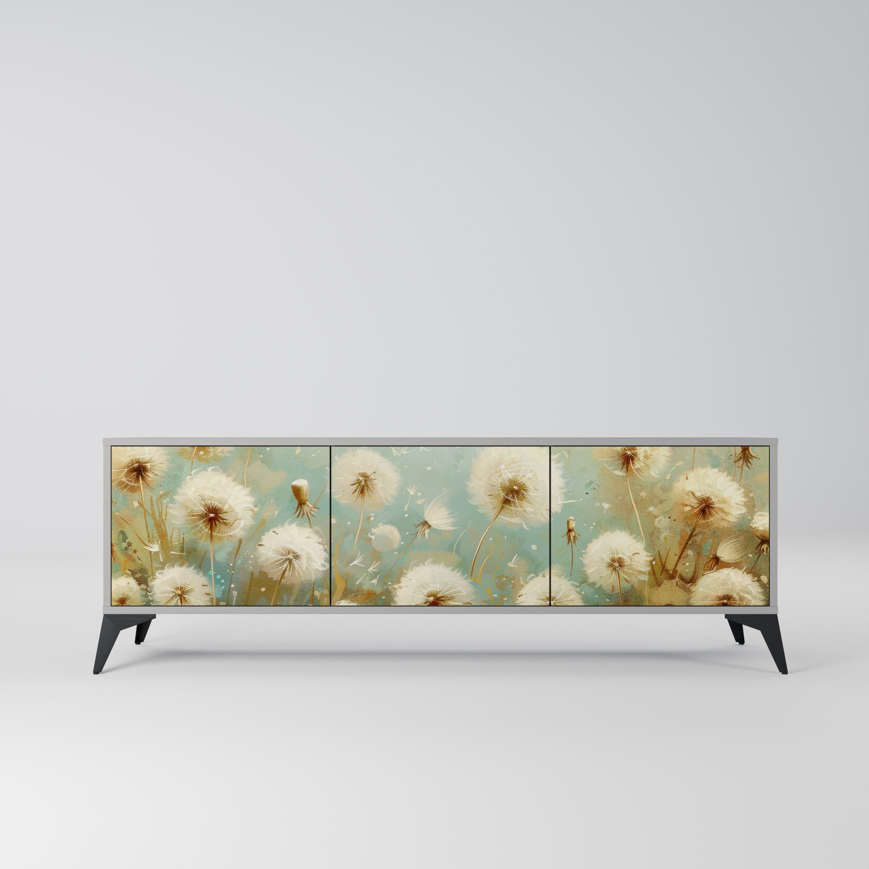 DREAMY MEADOW TV-Lowboard mit 3 Türen in Grau