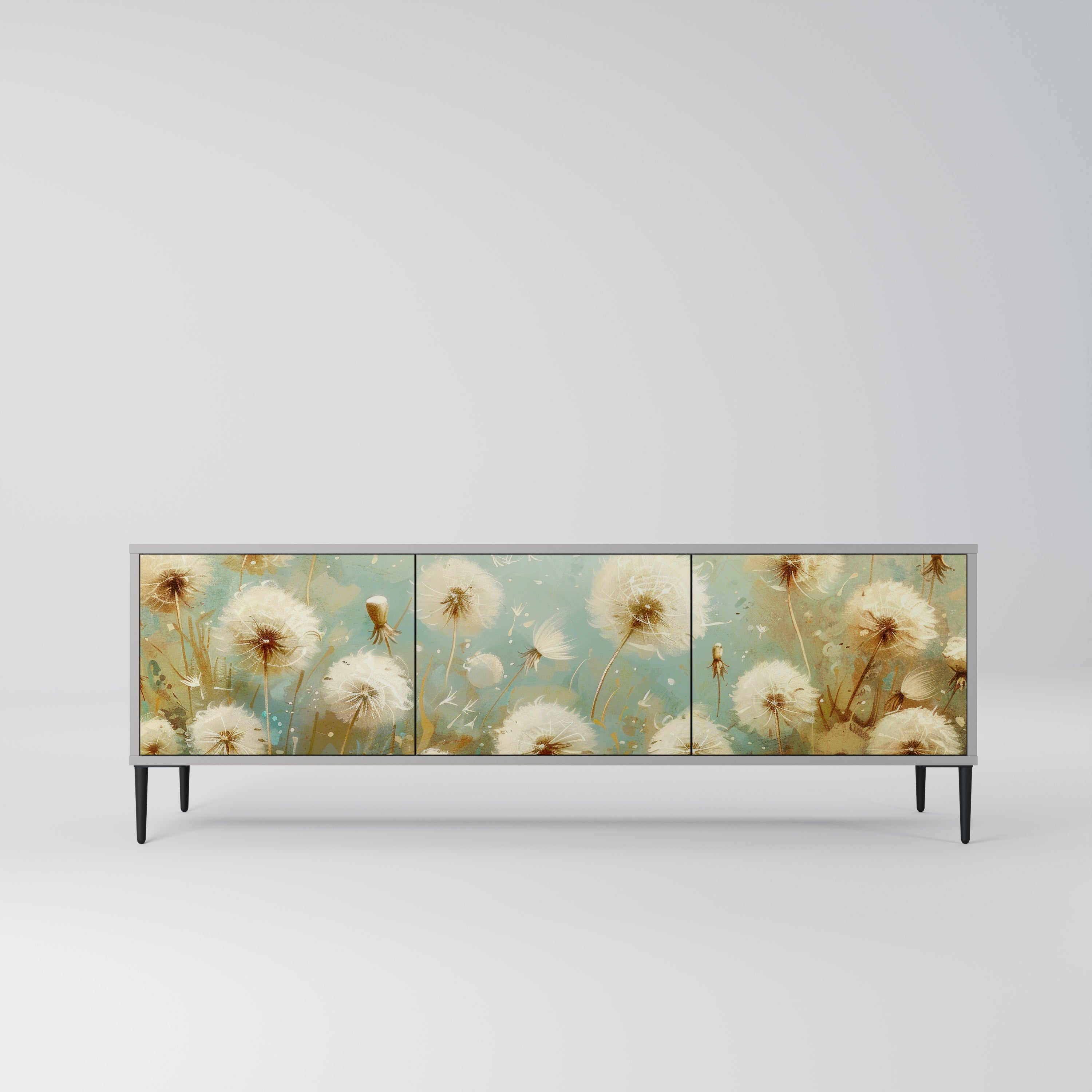 DREAMY MEADOW TV-Lowboard mit 3 Türen in Grau