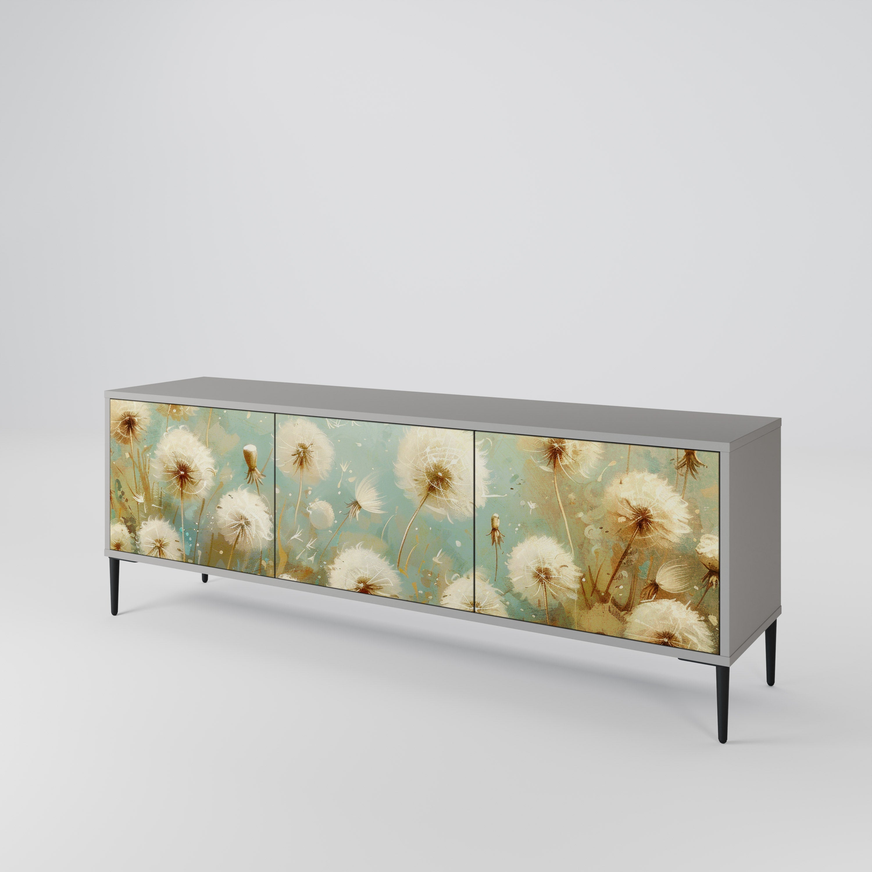 DREAMY MEADOW TV-Lowboard mit 3 Türen in Grau