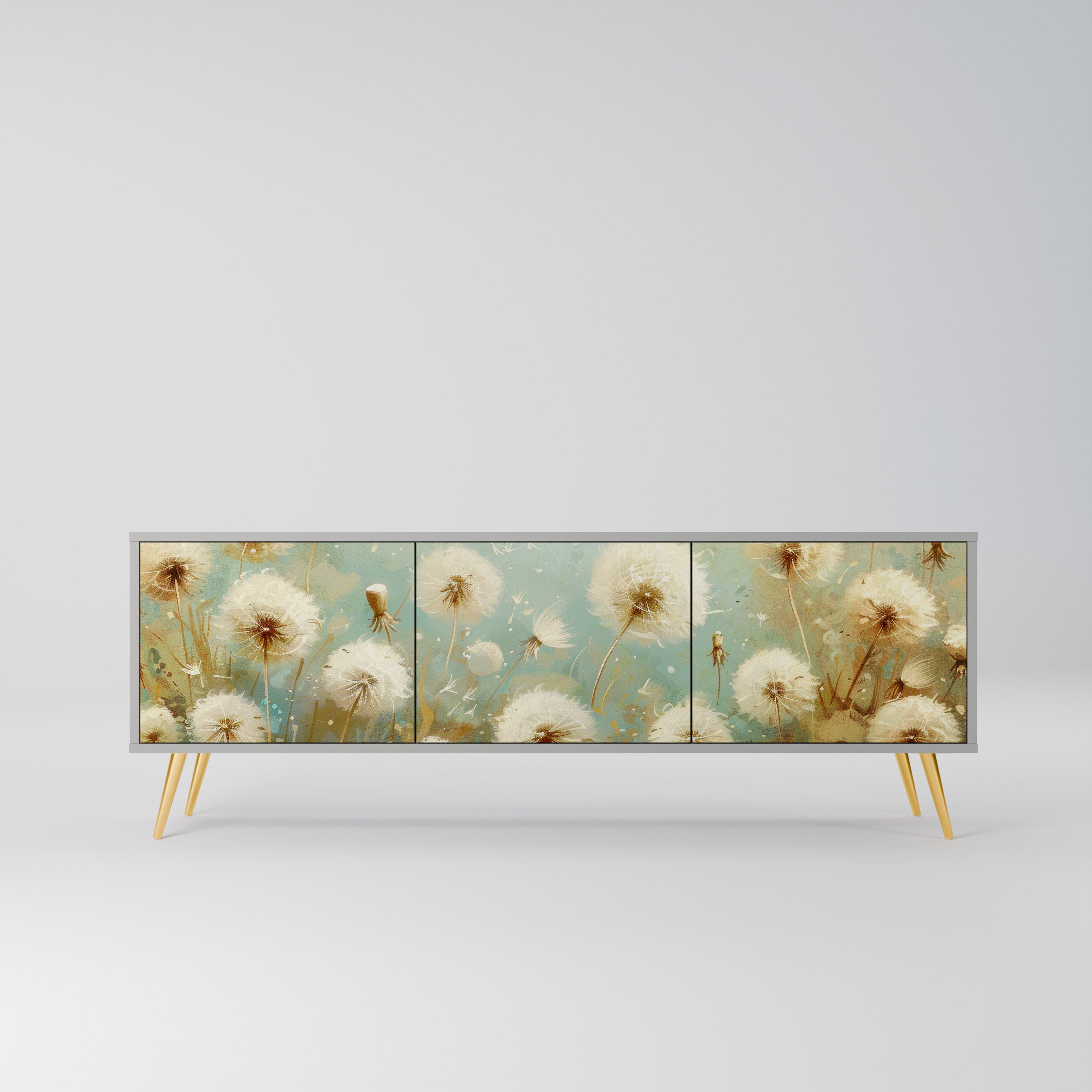 DREAMY MEADOW TV-Lowboard mit 3 Türen in Grau