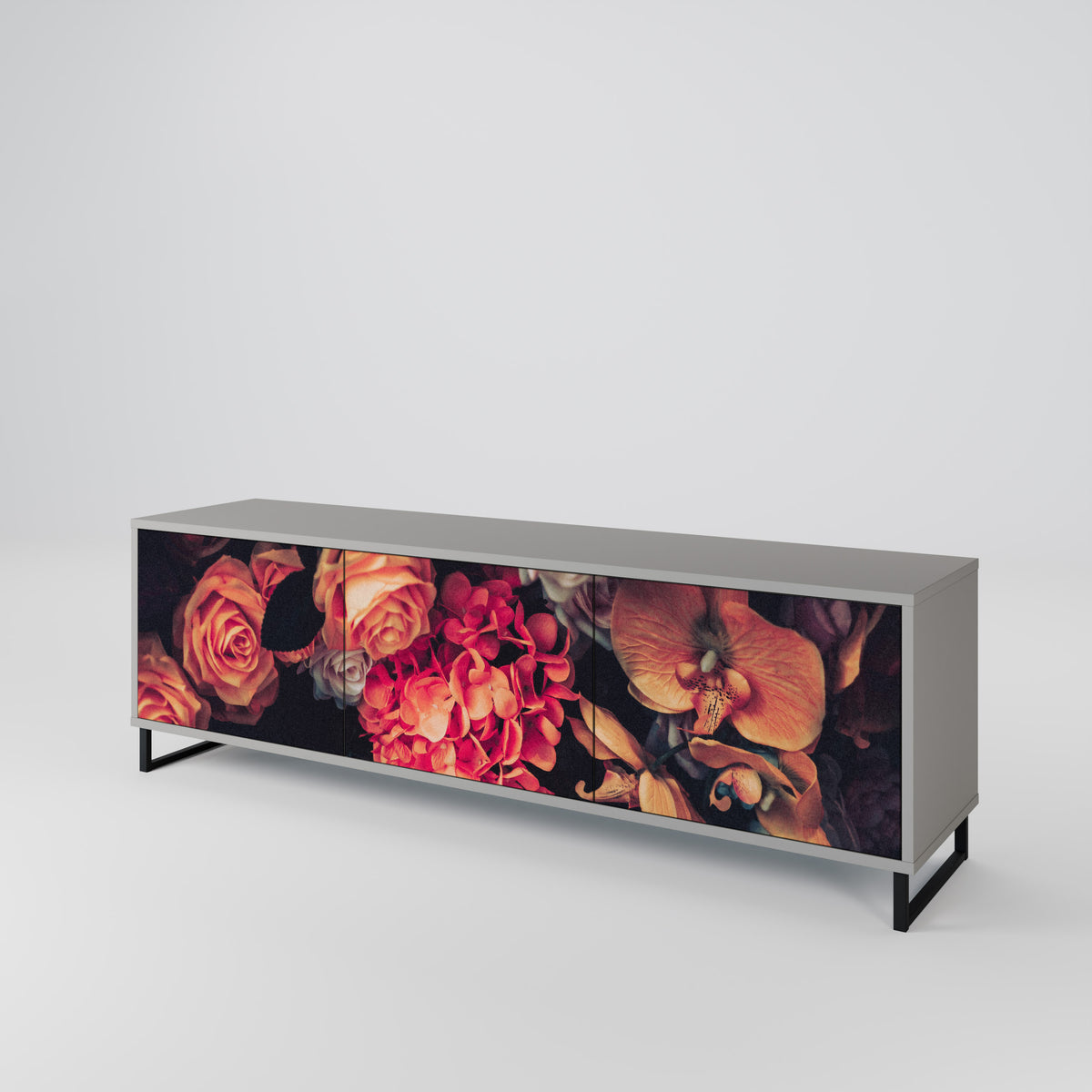 NEVERENDING BLOOM 3-türiges TV-Lowboard