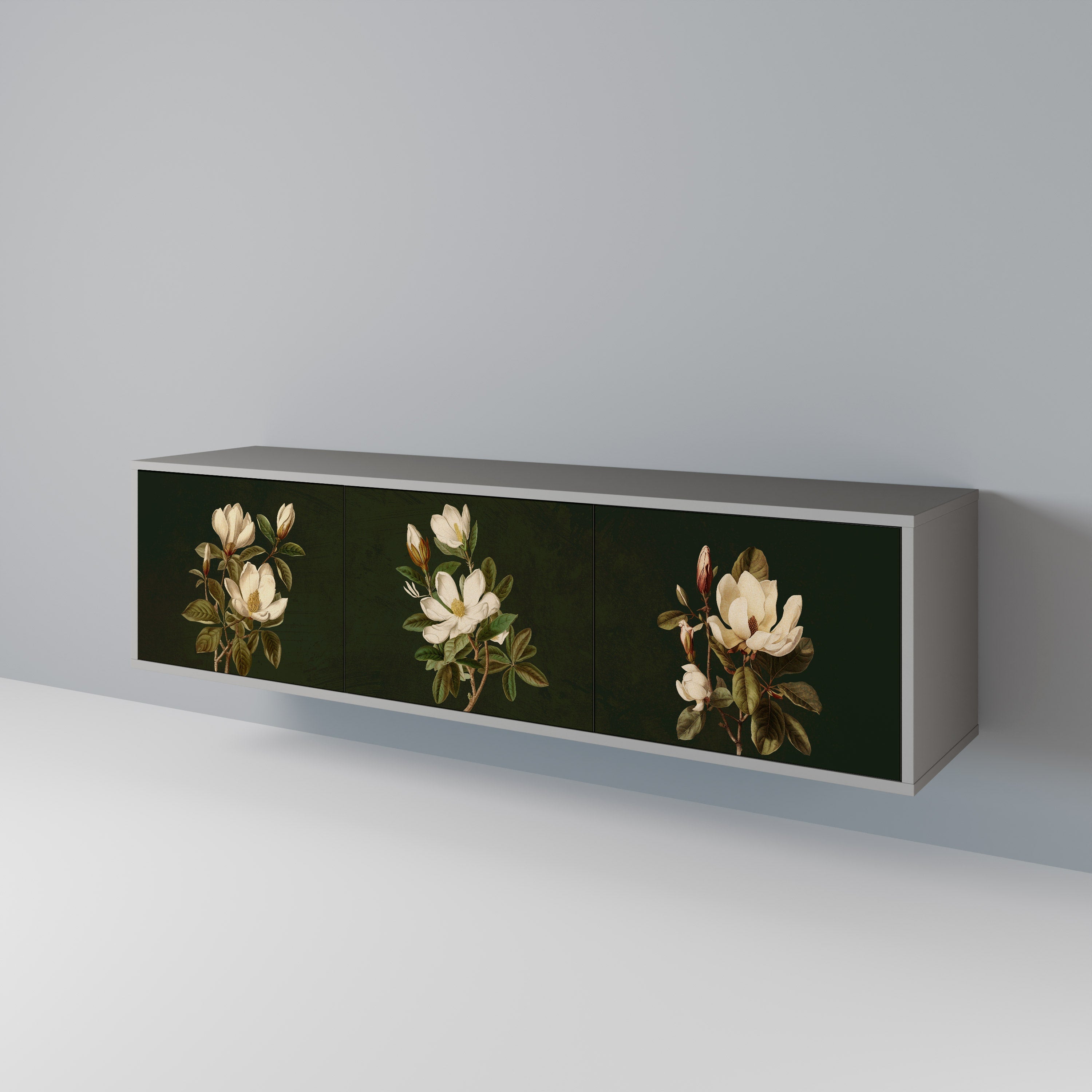 FLORAL NOIR TV-Lowboard mit 3 Türen in Grau