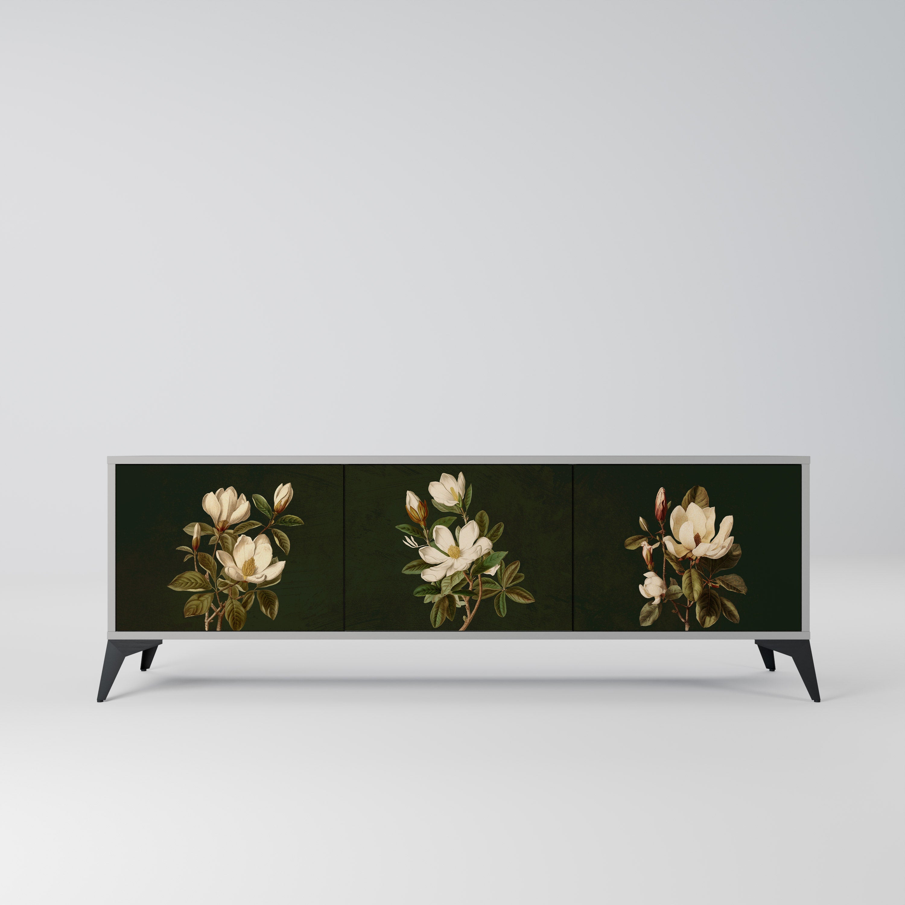 FLORAL NOIR TV-Lowboard mit 3 Türen in Grau