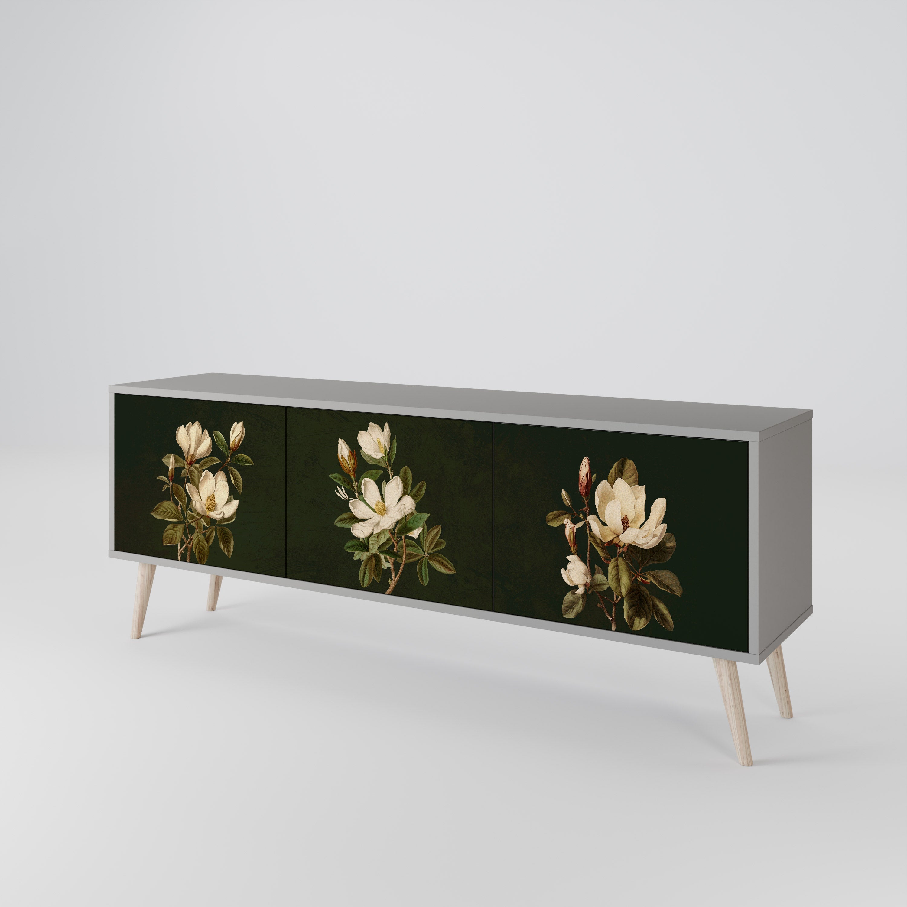 FLORAL NOIR 3-Door TV Cabinet