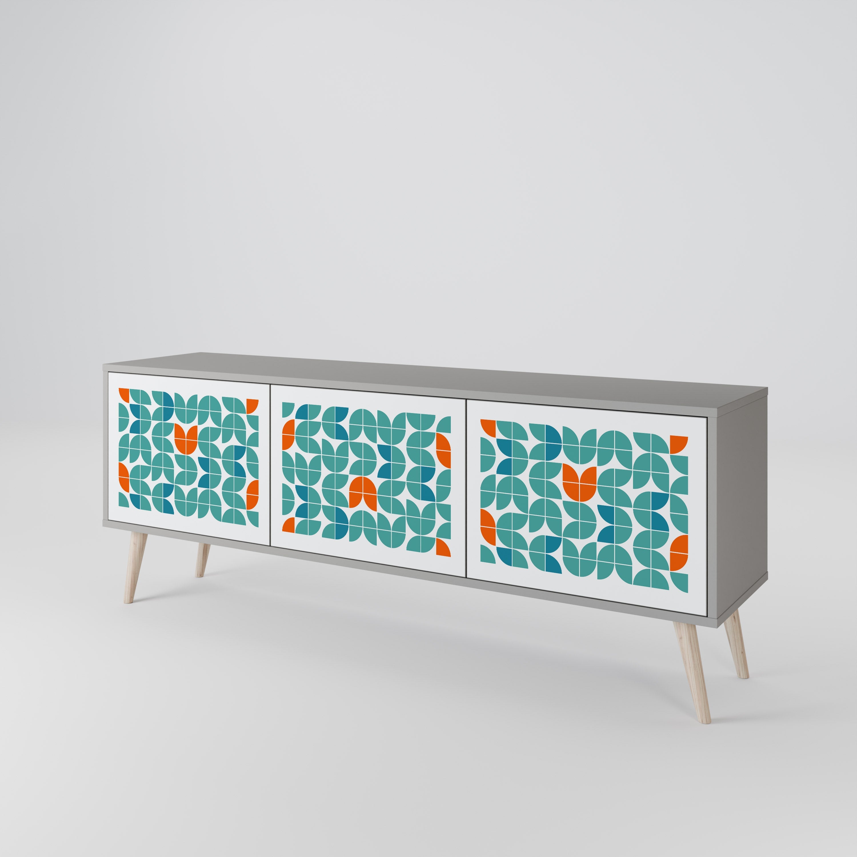 BE THE CHANGE TV-Lowboard mit 3 Türen in Grau