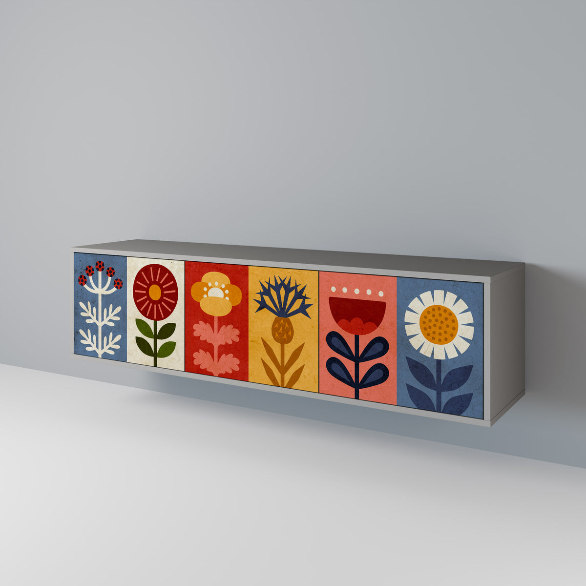 SCANDIC FLOWERET 3-Door TV Cabinet