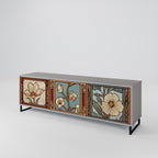 TIMELESS FLORA TV-Lowboard mit 3 Türen in Grau