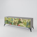 SUCCULENTS KALEIDOSCOPE TV-Lowboard mit 3 Türen in Grau