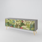 SUCCULENTS KALEIDOSCOPE TV-Lowboard mit 3 Türen in Grau