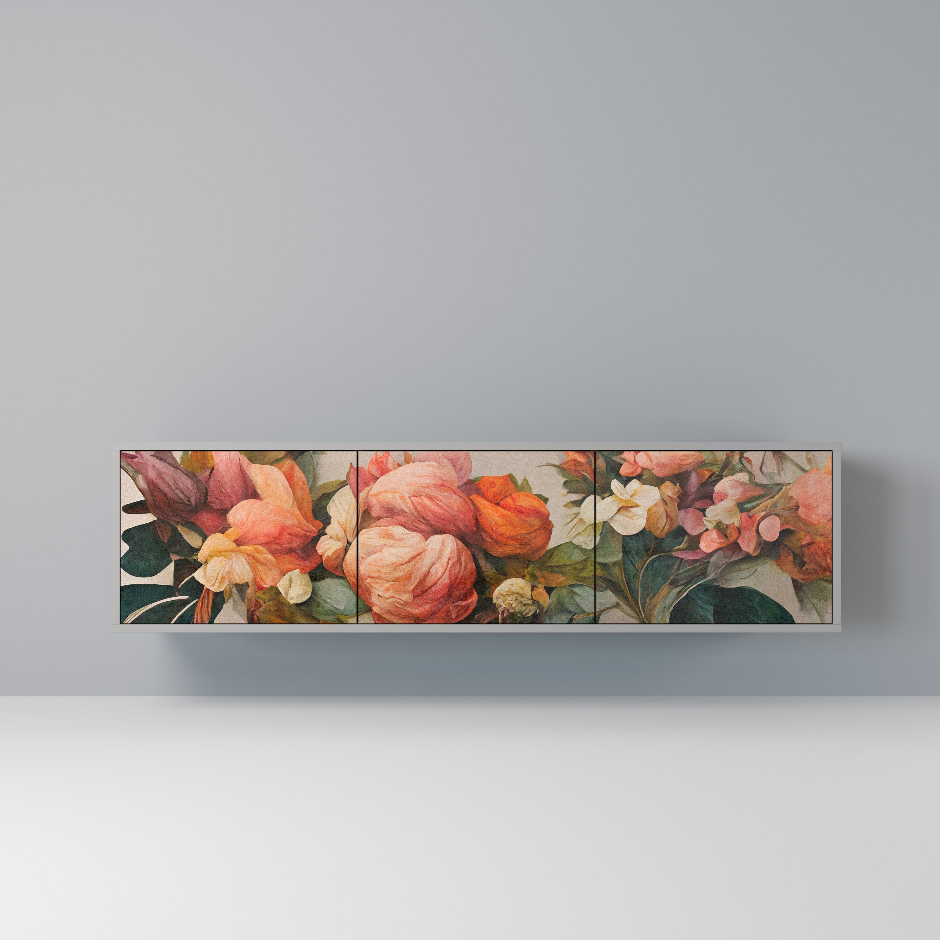 STYLISH BEAUTY TV-Lowboard mit 3 Türen in Grau