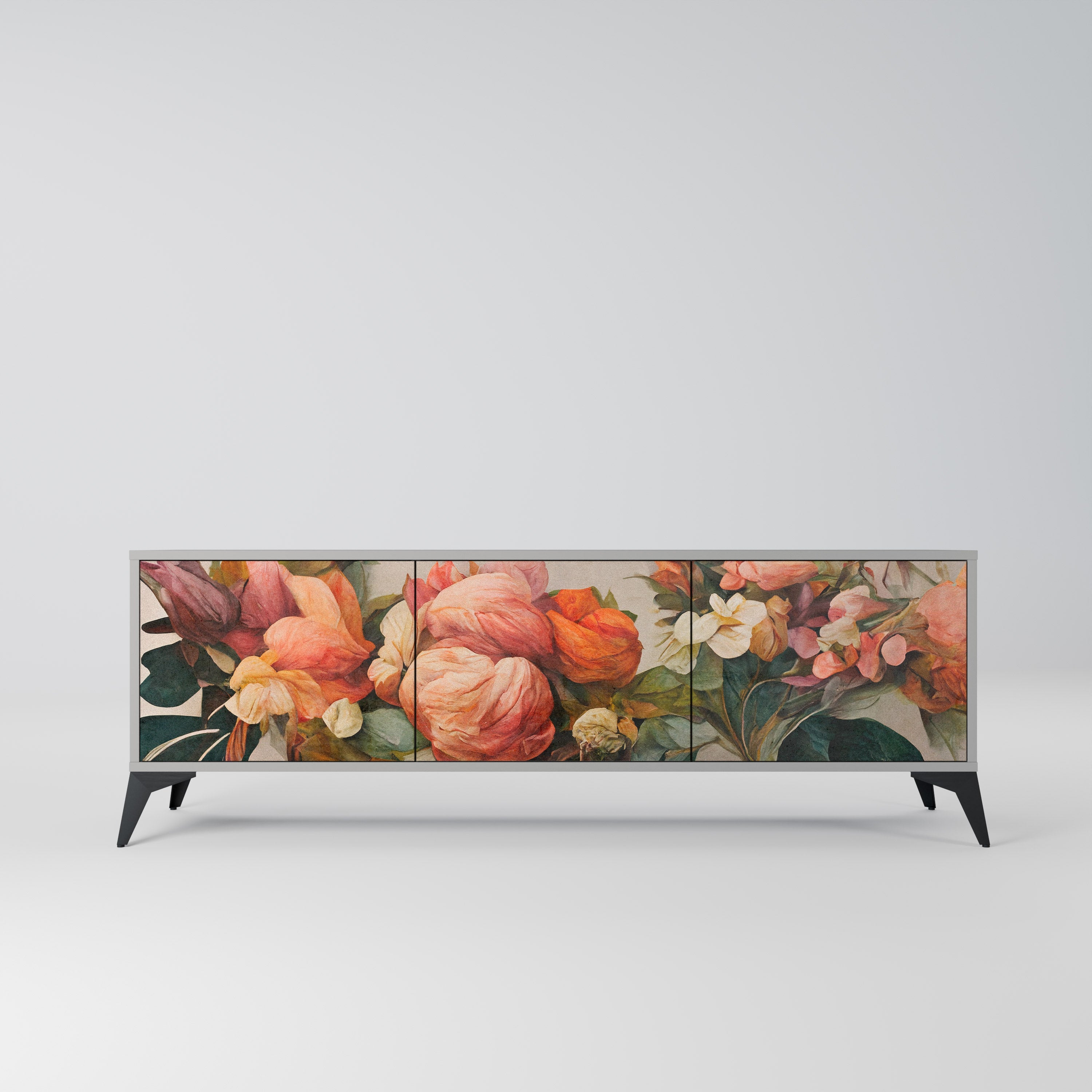 STYLISH BEAUTY TV-Lowboard mit 3 Türen in Grau