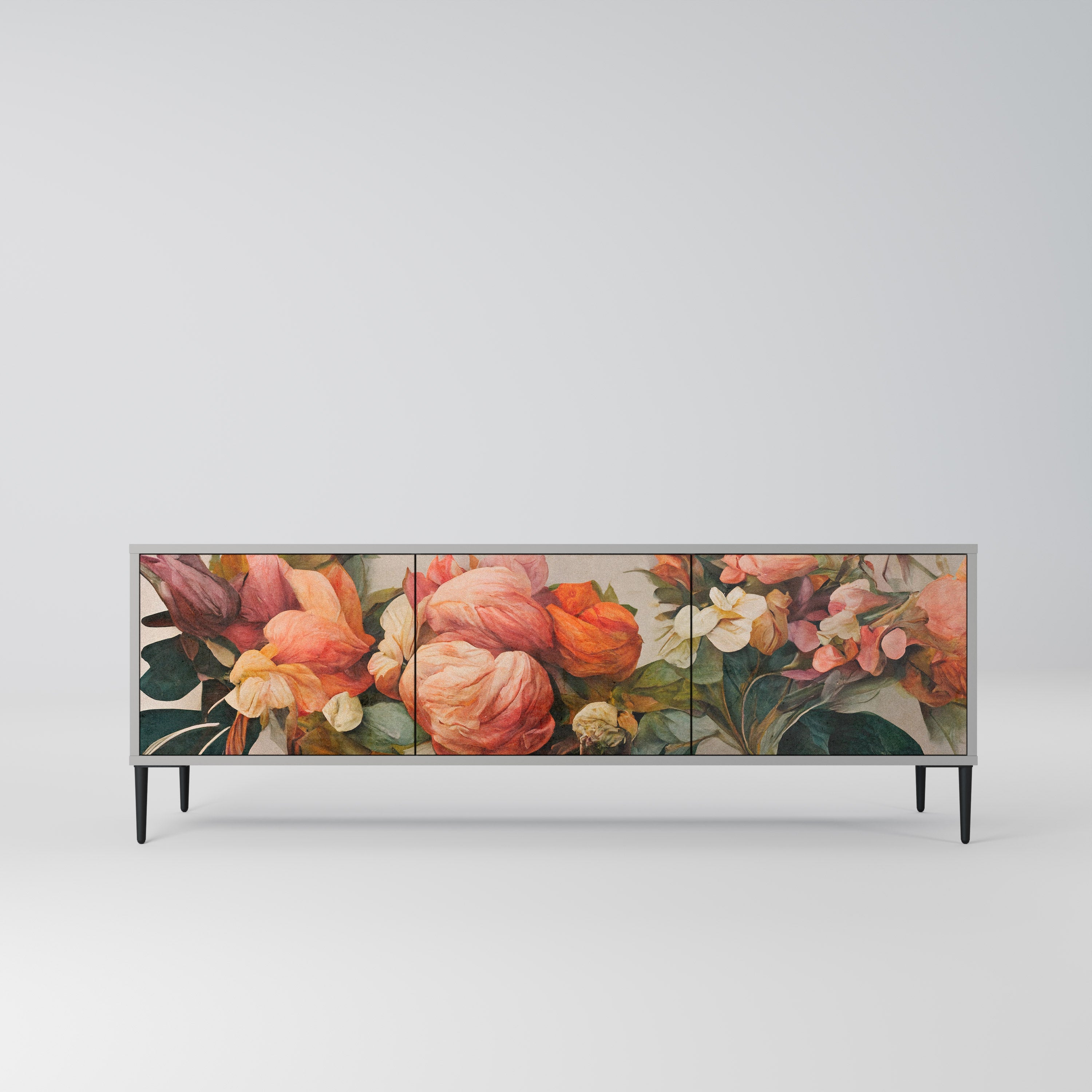 STYLISH BEAUTY TV-Lowboard mit 3 Türen in Grau