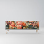 STYLISH BEAUTY 3-Door TV Stand in Grey Finish