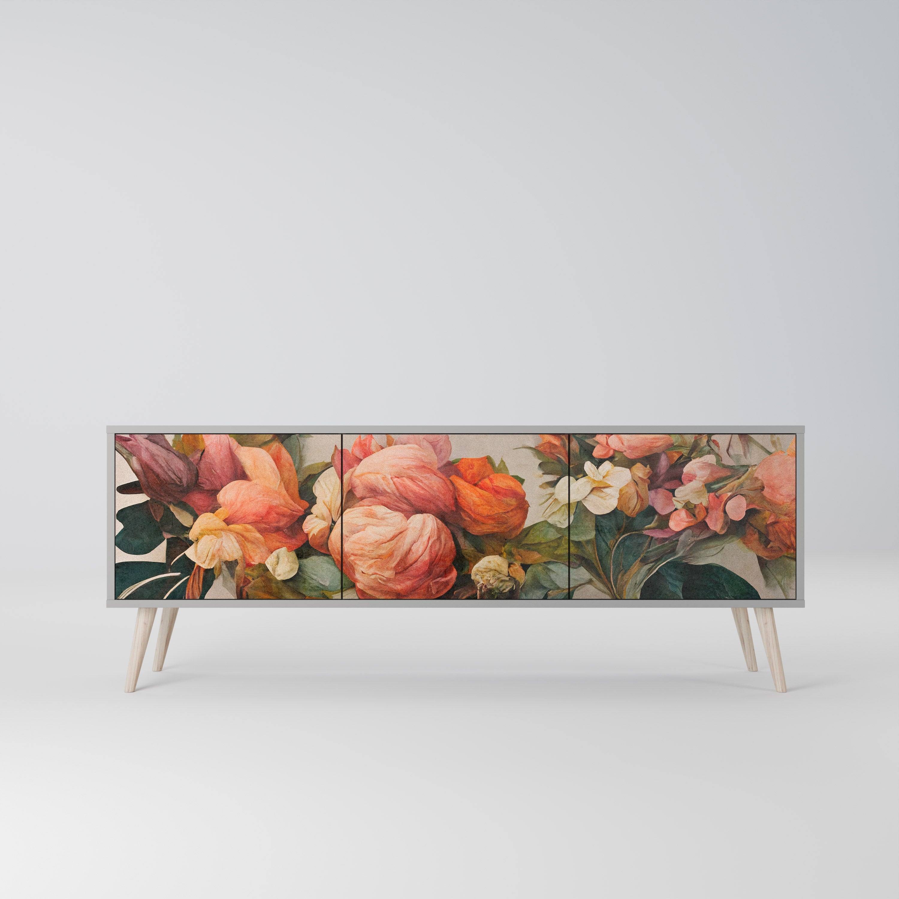 STYLISH BEAUTY TV-Lowboard mit 3 Türen in Grau