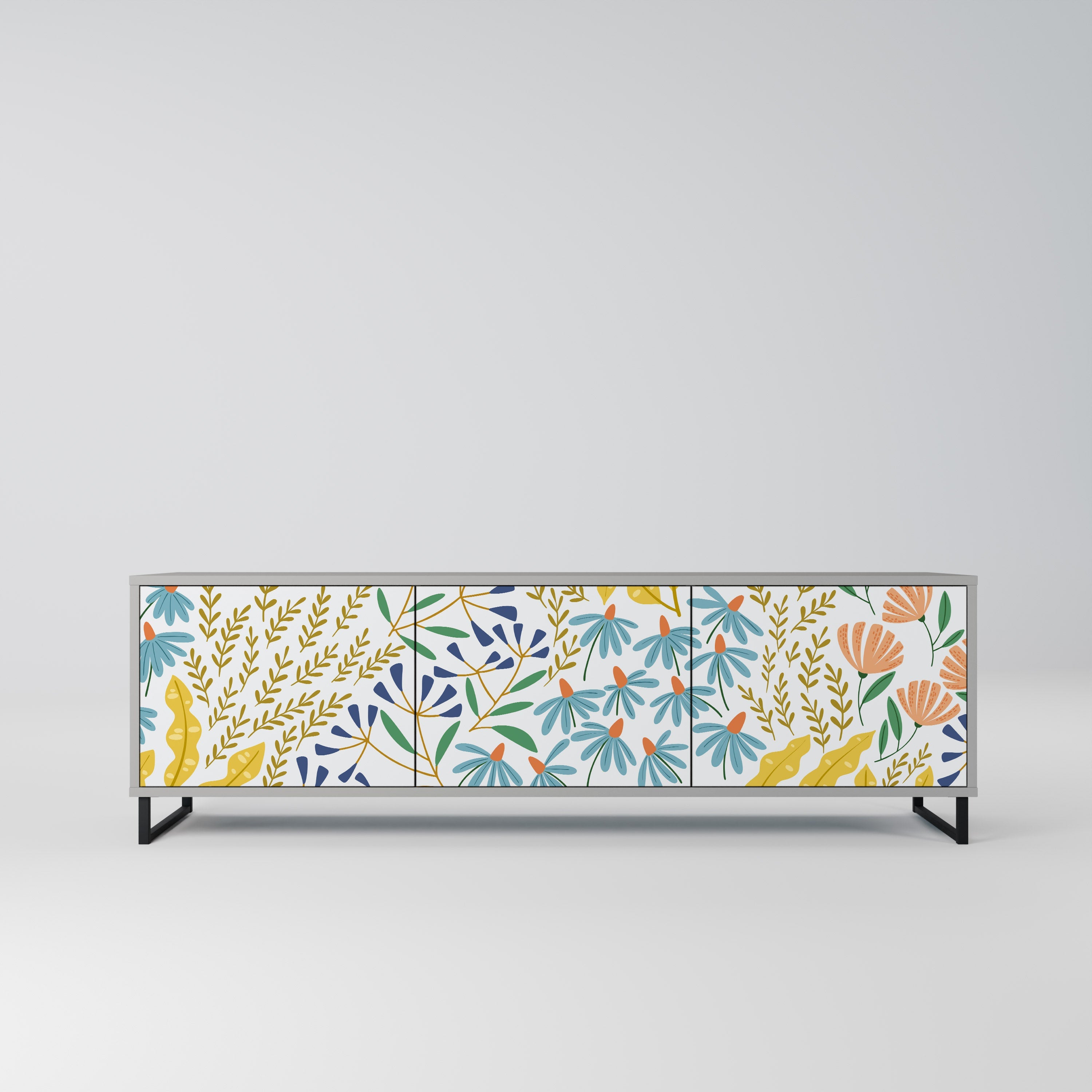 HELLO SPRING TV-Lowboard mit 3 Türen in Grau