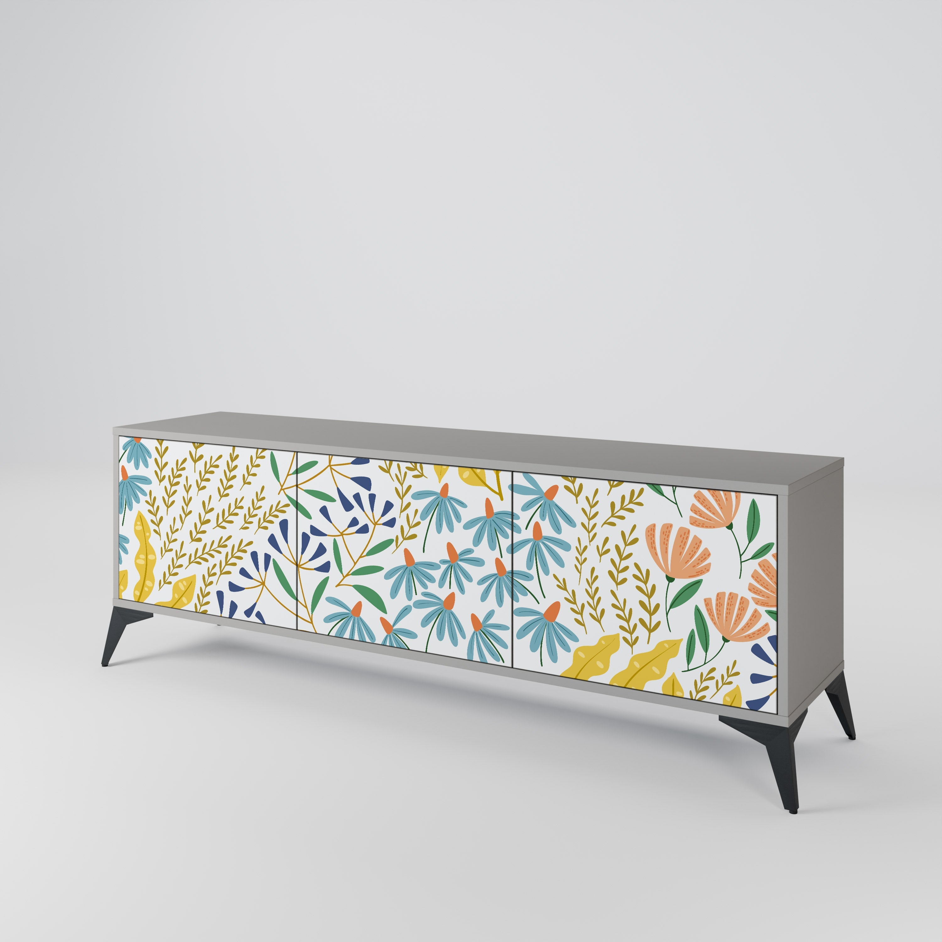 HELLO SPRING TV-Lowboard mit 3 Türen in Grau