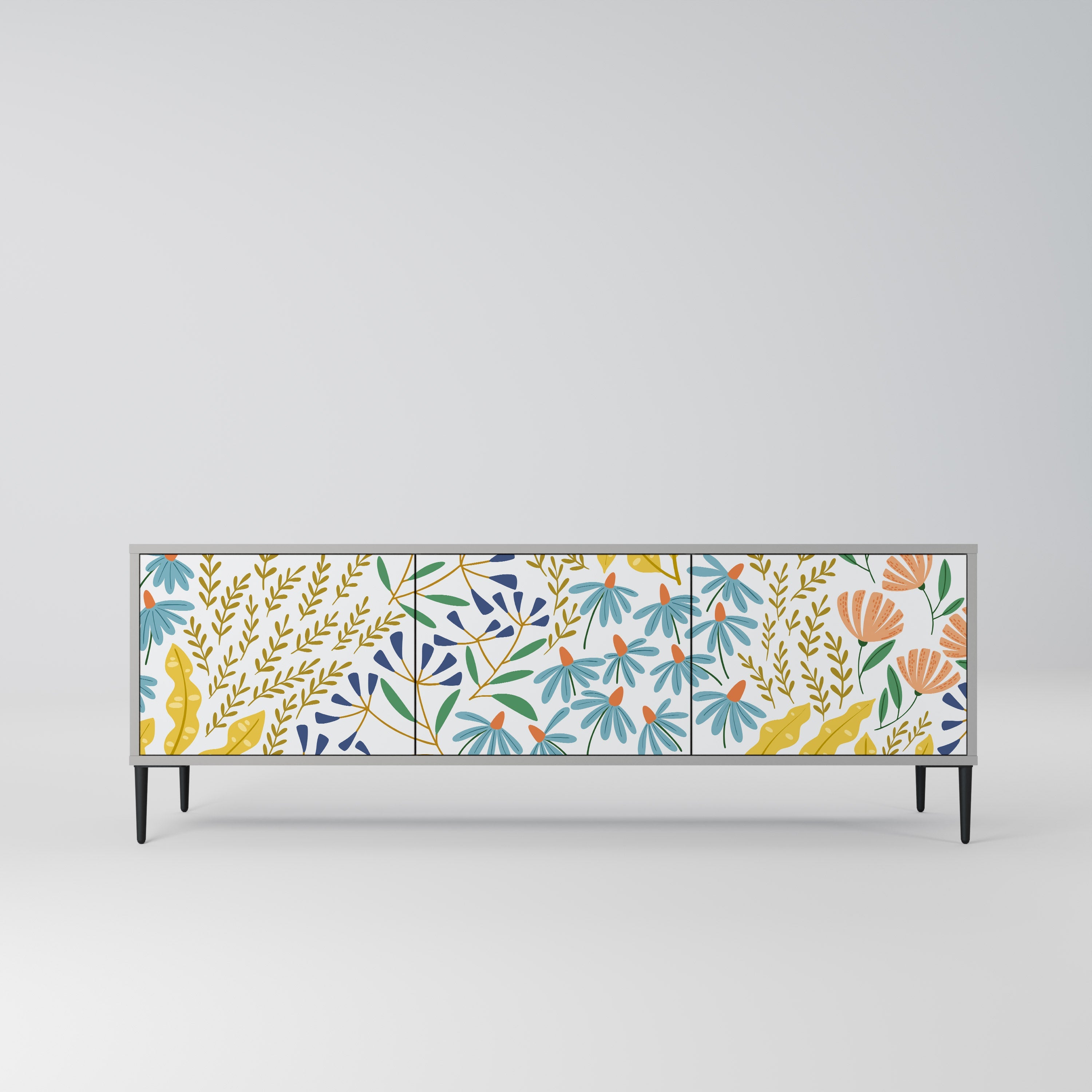 HELLO SPRING TV-Lowboard mit 3 Türen in Grau