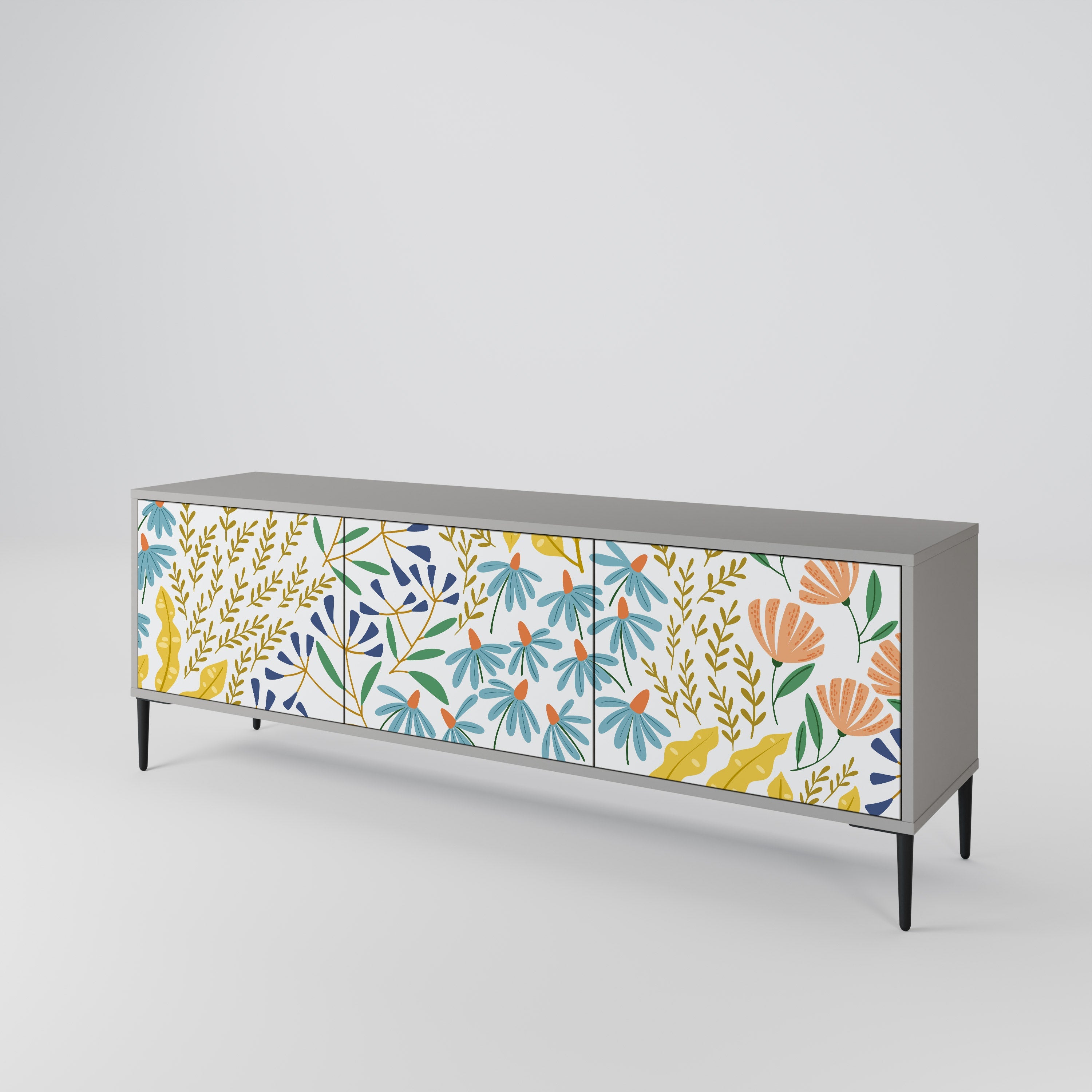 HELLO SPRING TV-Lowboard mit 3 Türen in Grau