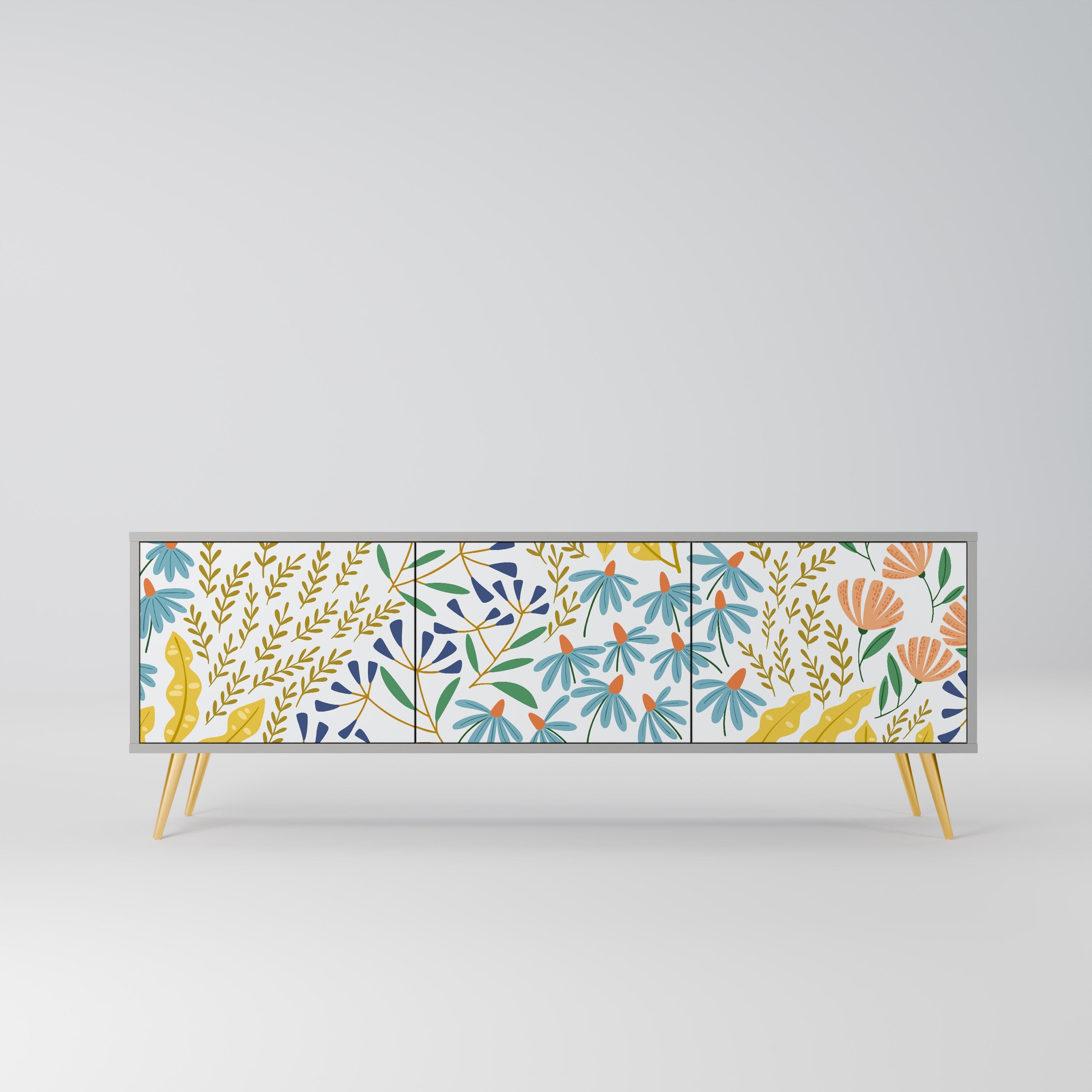 HELLO SPRING TV-Lowboard mit 3 Türen in Grau