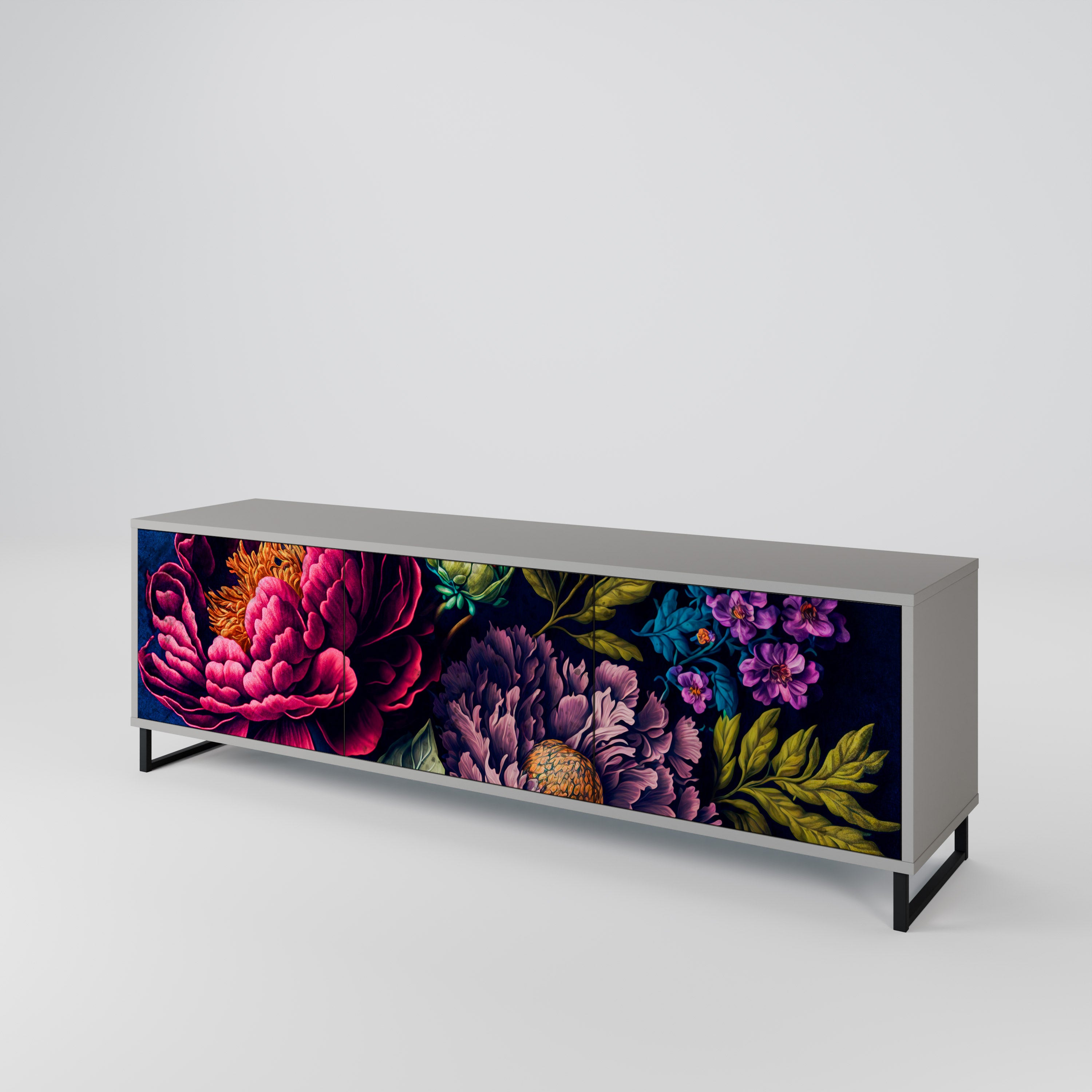 BLOOMING ELEGANCE 3-Door TV Cabinet