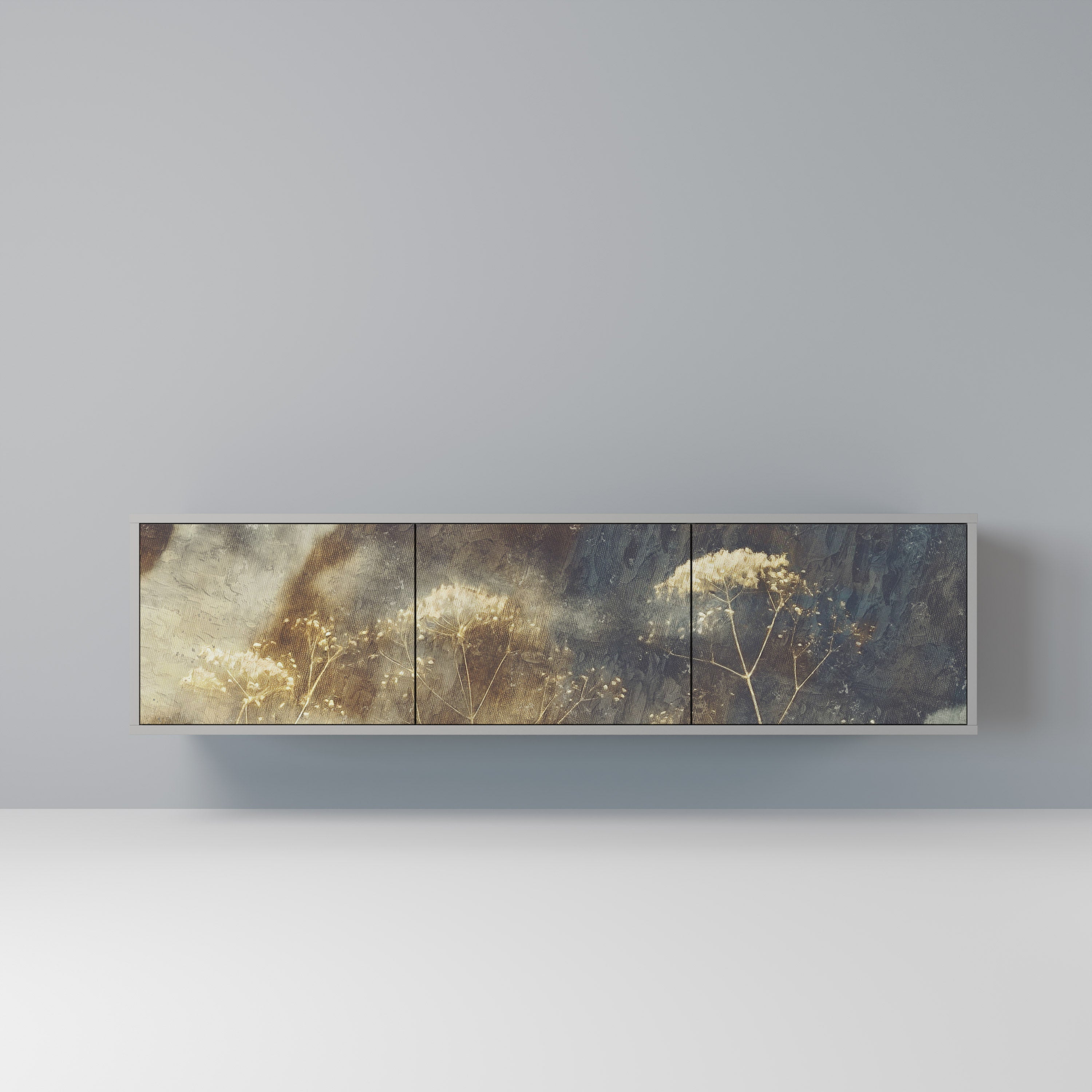 GENTLE POWER TV-Lowboard mit 3 Türen in Grau